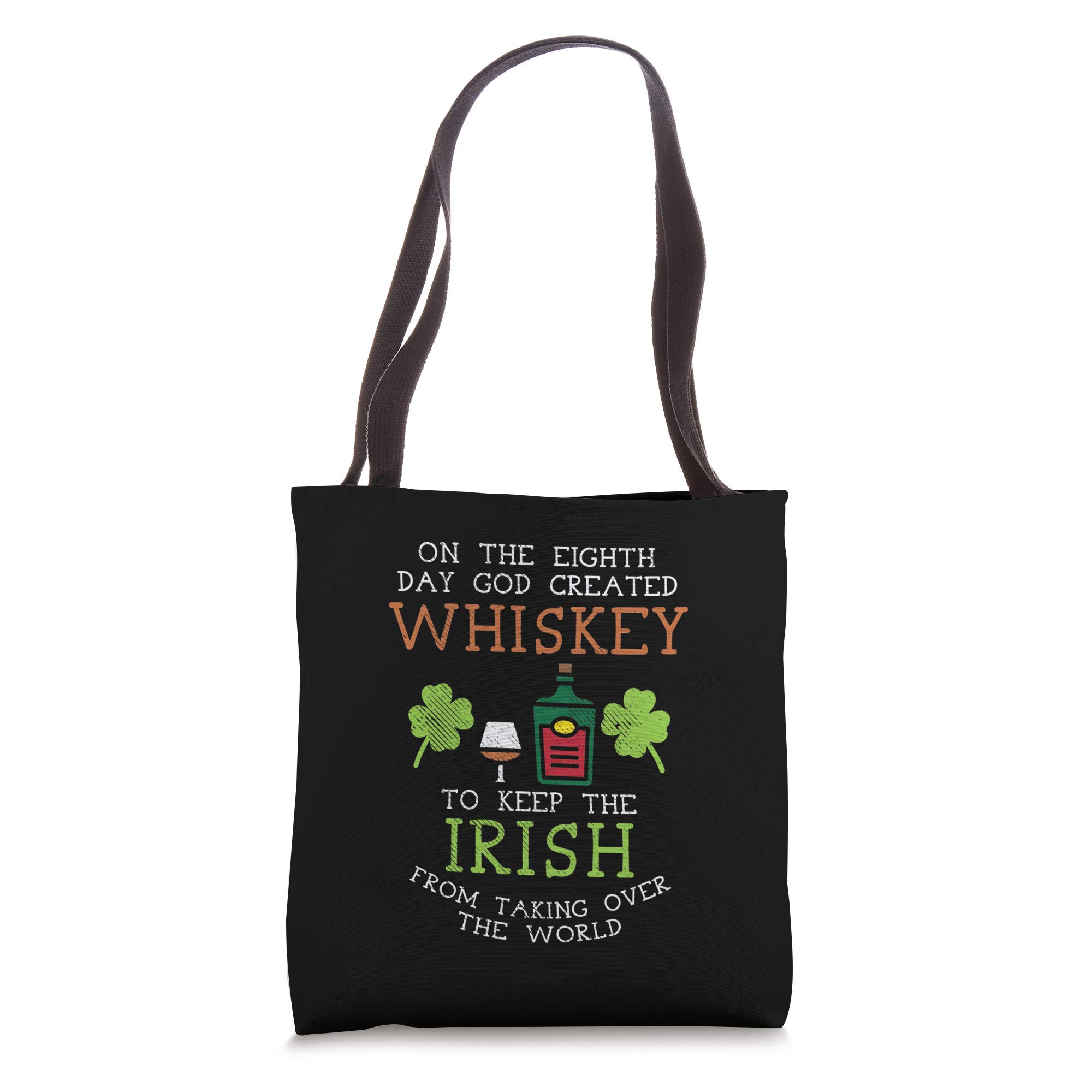 Funny Irish Whiskey Lover Tote Bag - Perfect for St. Patrick's Day Celebrations & Pub Crawls | God Created Whiskey Design