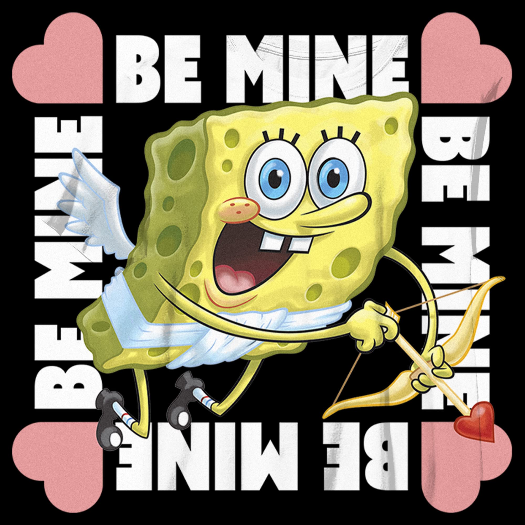 Boys Spongebob Squarepants Cupid Be Mine Valentine's Day T-Shirt - Cute Cartoon Graphic Tee for Kids Birthday & School Outfits