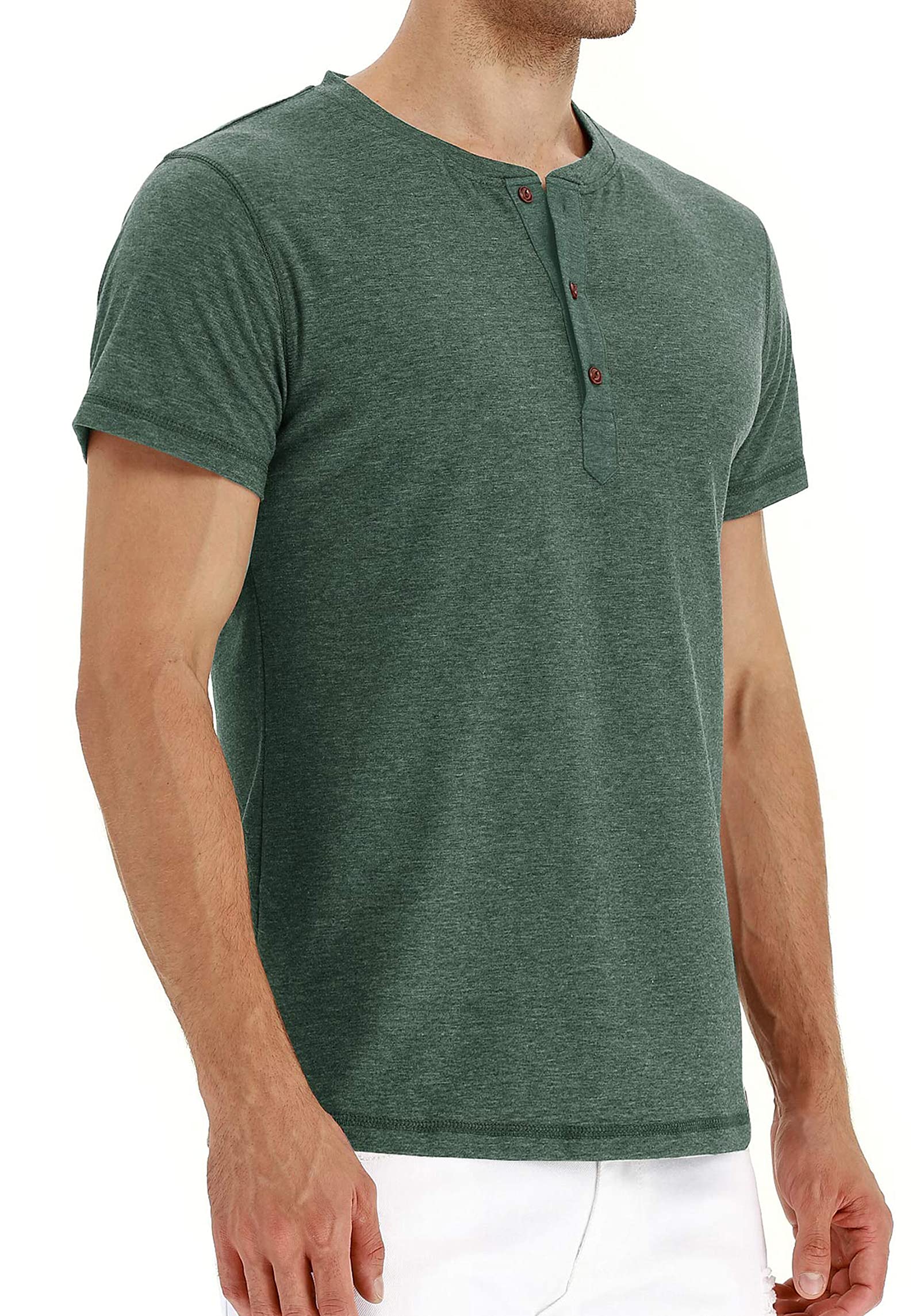 Men's Casual Henley T-Shirts - Basic Long & Short Sleeve Button Placket Shirts for Everyday Wear | Perfect for Work, Weekend Outings & Relaxation