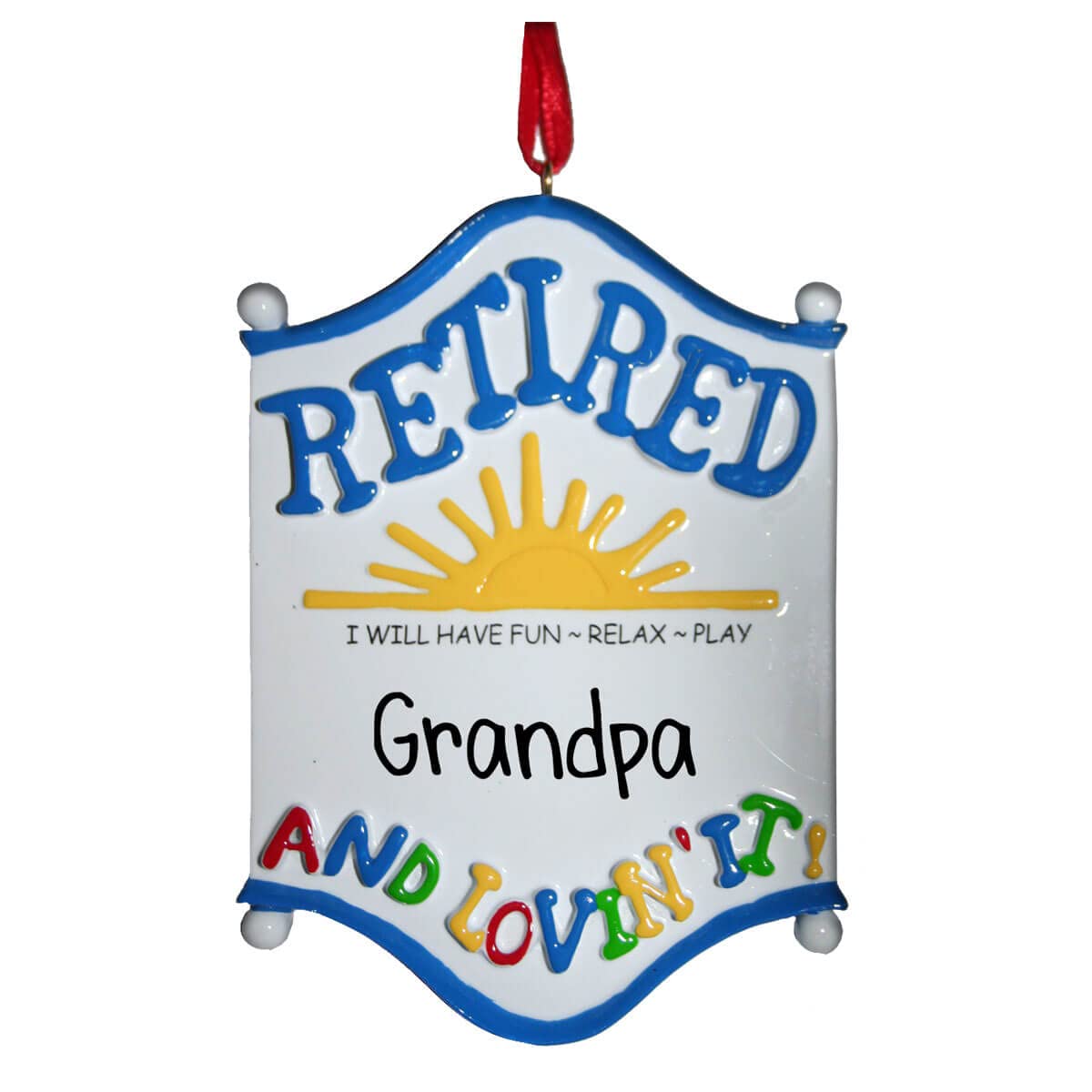 Personalized Retired Christmas Ornament - Beach Vacation Travel Theme - Retirement Gift for Career Milestone - Perfect for Holiday Decor & Retirement Party Decorations
