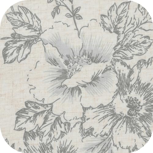 Floral Grey on Beige
