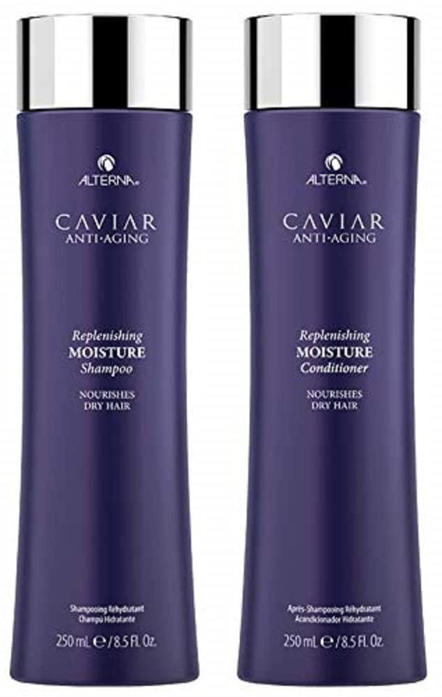 Alterna Haircare CAVIAR Anti-Aging Replenishing Moisture Shampoo & Conditioner Set - 16.5 Fl Oz | Sulfate-Free Formula for Hydration & Restoration | Perfect for Dry, Damaged Hair - Salon Quality Hair Care for Women & Men
