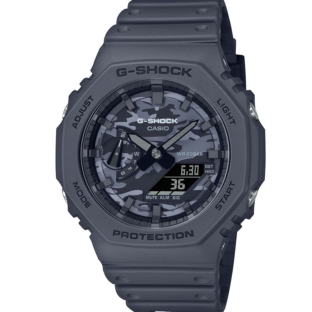 G Shock GA2100CA 8A Camo 'CasiOak' Digital Analog Watch - Military Style Tactical Timepiece for Outdoor Adventures & Everyday Wear