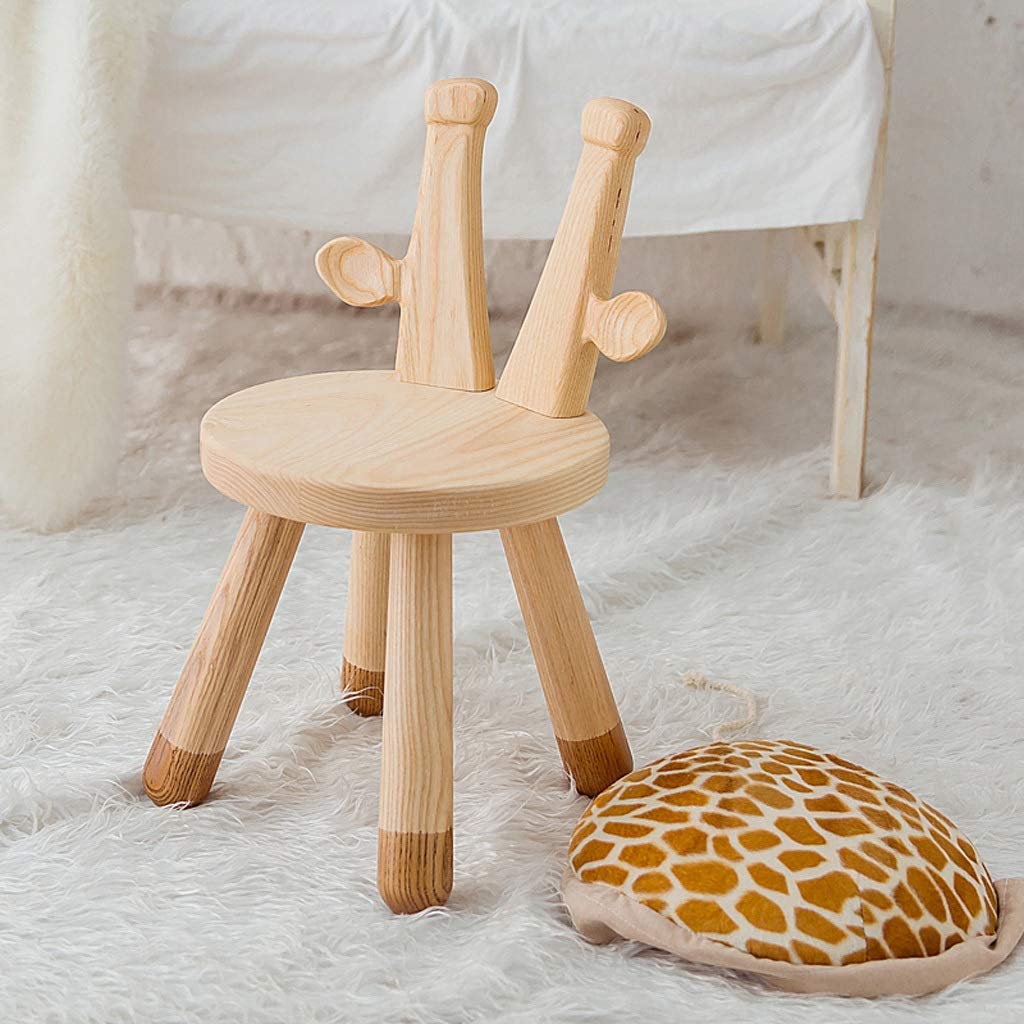 Cartoon Giraffe Stool - Nordic Solid Wood Children's Footrest Ottoman with Storage, Kids Room Decor & Baby Gift (Includes Free Socks) - Perfect for Nursery, Playroom & Cozy Living Spaces