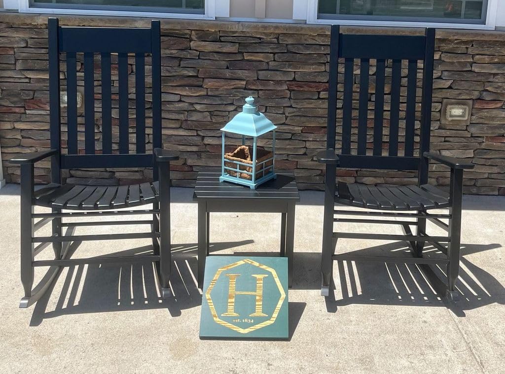 Hinkle Chair Company Black Painted Plantation Rocking Chair - Comfortable Porch Rocker for Outdoor Relaxation & Home Decor
