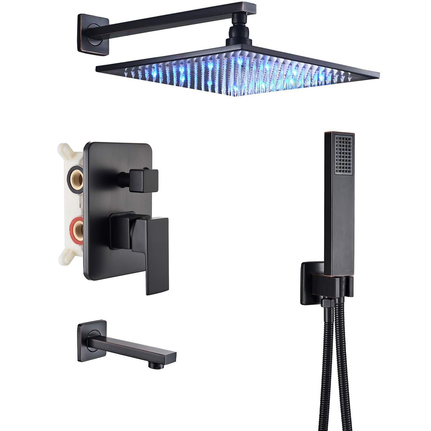 Rozin Black 3-Way Mixer LED Color 12