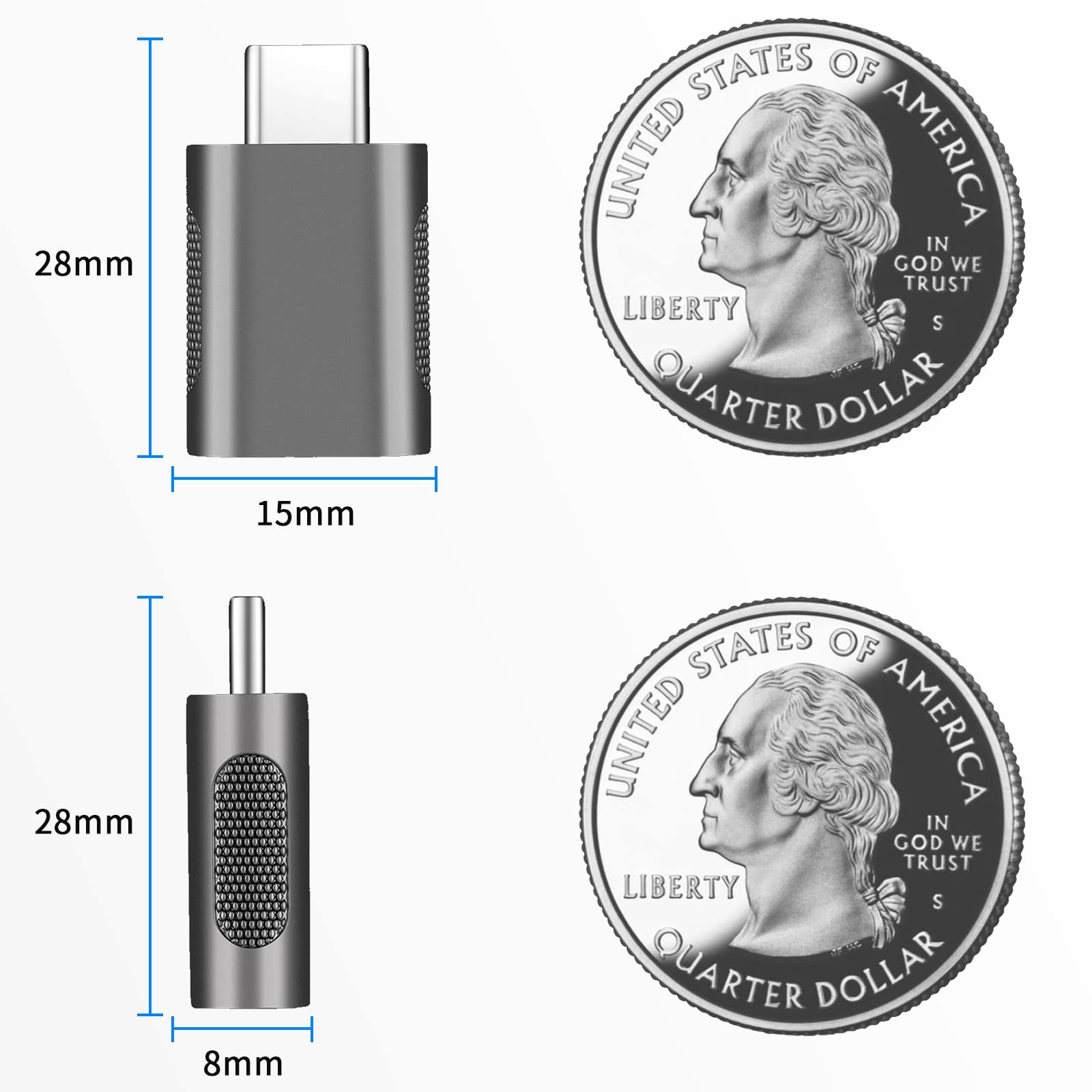 Hoppac USB 3.1 to USB C Adapter - High Speed Data Transfer USB Type C Male to USB A Female Converter - Thunderbolt 3 Compatible OTG Adapter for MacBook Air/Pro, iPad Pro - Perfect for Charging, File Transfer & Connecting Peripherals
