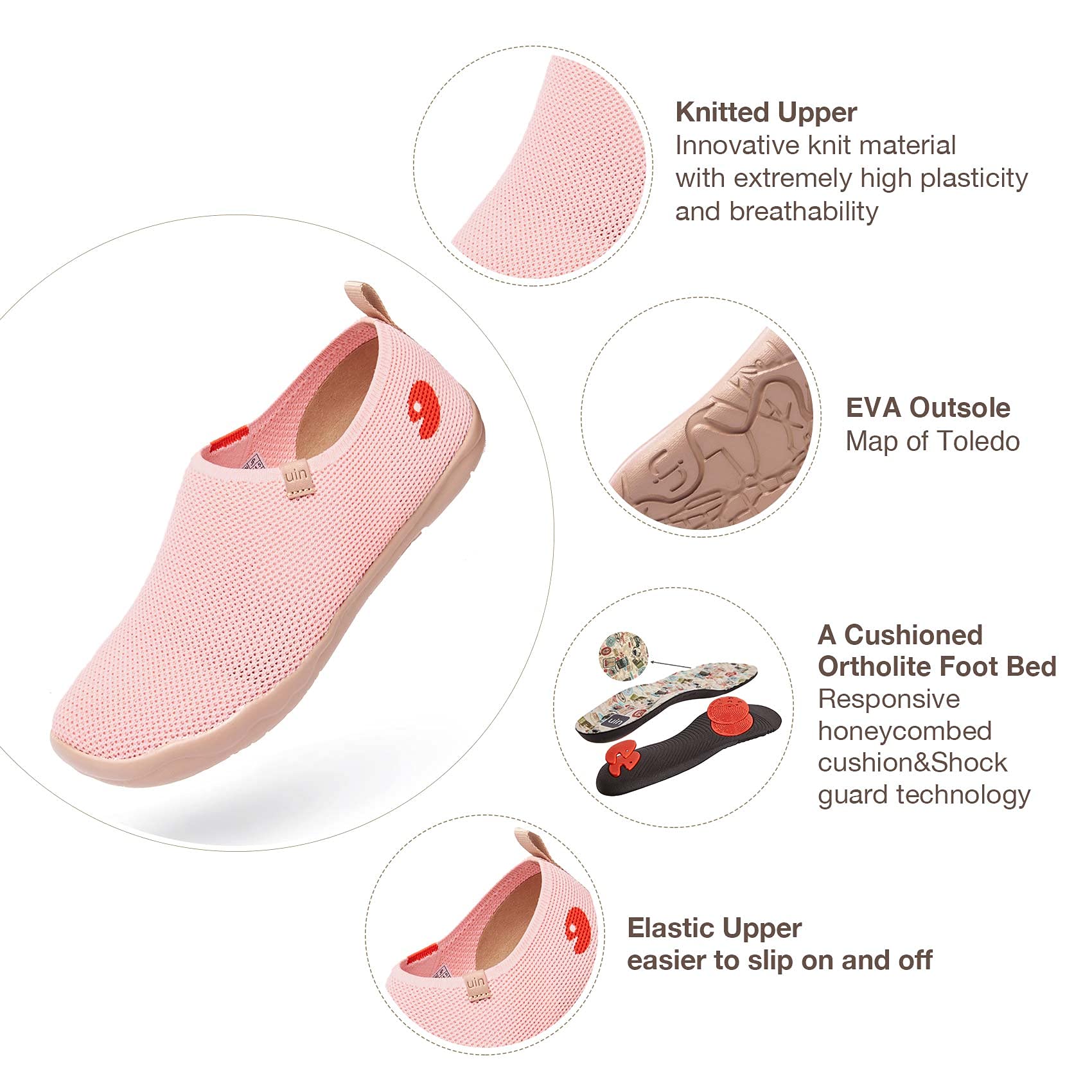 UIN Women's Slip On Sneakers - Lightweight Walking Shoes for Women | Comfortable Casual Loafers | Breathable Travel Flats | Perfect for Work, Travel & Everyday Wear