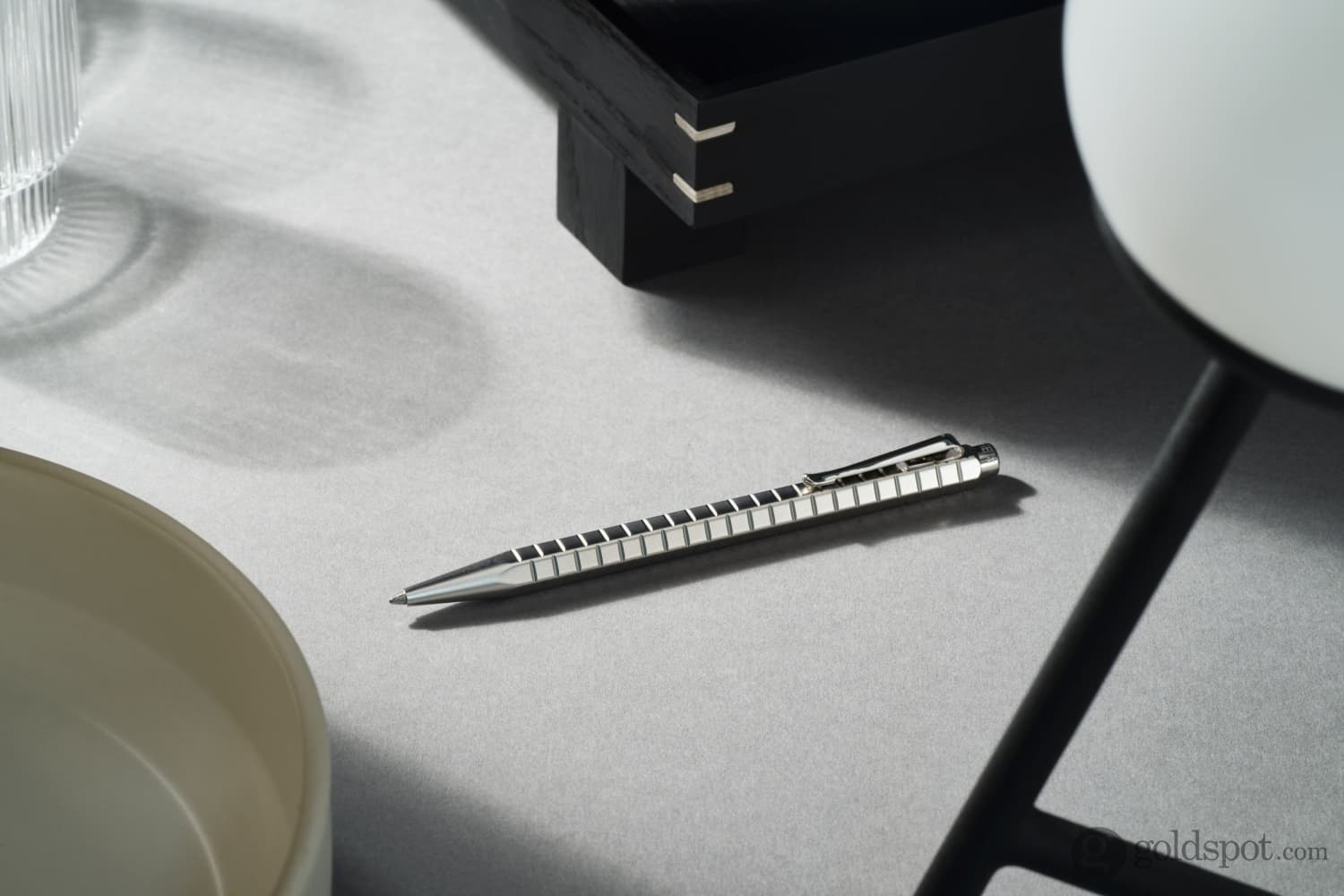 Caran d'Ache Ecridor Avenue Ballpoint Pen - Premium Milled Guilloché Design with Palladium Finish - Luxury Writing Instrument for Office, Gifts & Collectors