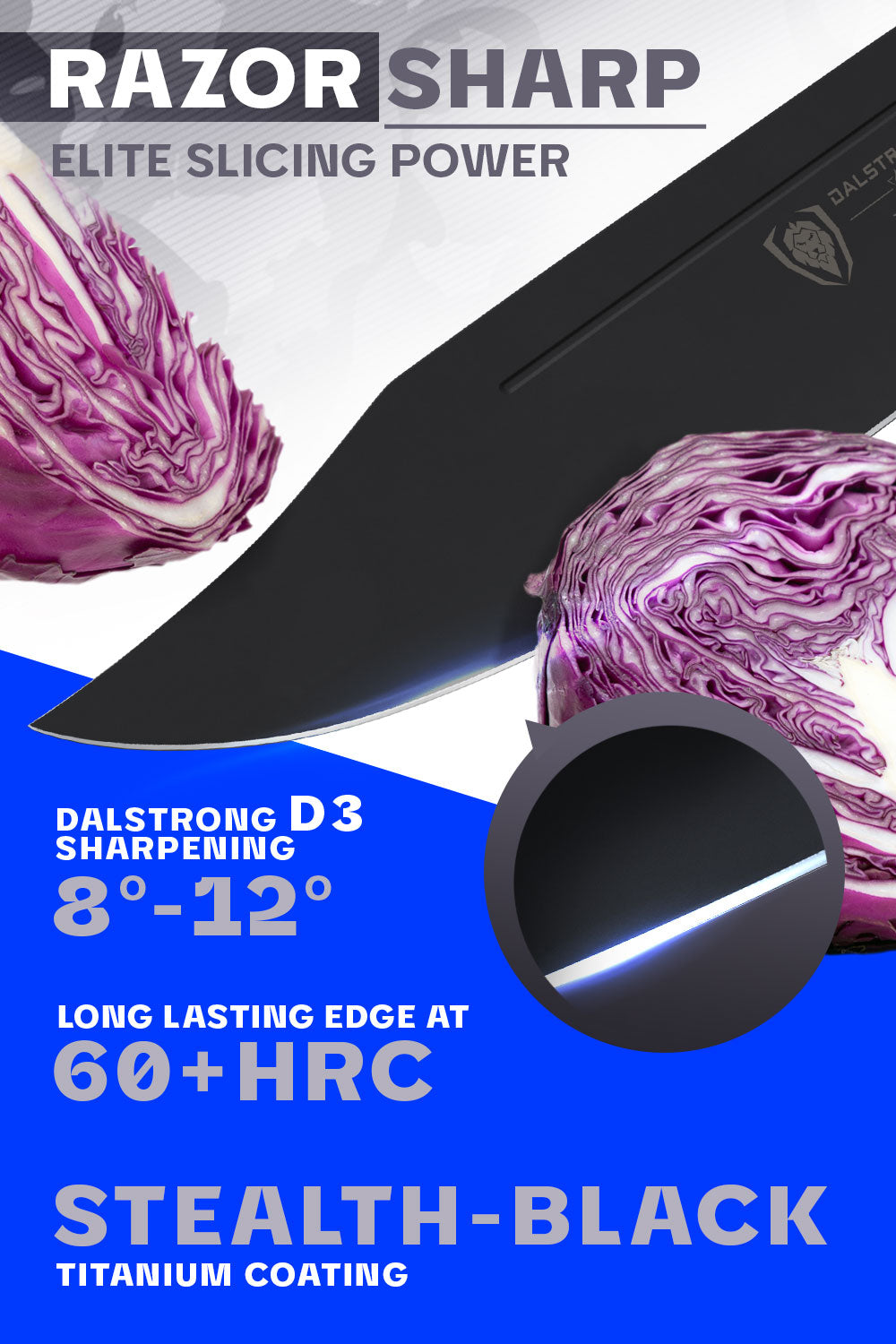 Premium 10-Inch Chef's Knife - Delta Wolf Series by Dalstrong | High Carbon German Steel, Ergonomic Handle | Perfect for Slicing, Dicing & Professional Cooking