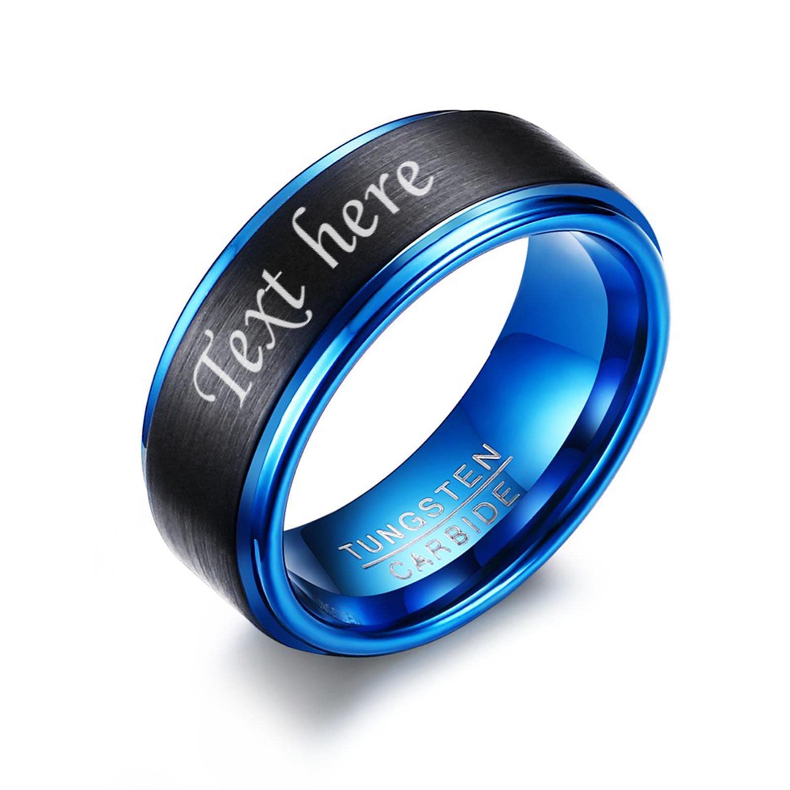 Custom Engraved Men's Tungsten Carbide Wedding Band - Durable Engagement & Anniversary Ring for Him - Perfect Jewelry Gift for Husband, Boyfriend - Ideal for Proposals, Weddings & Special Occasions