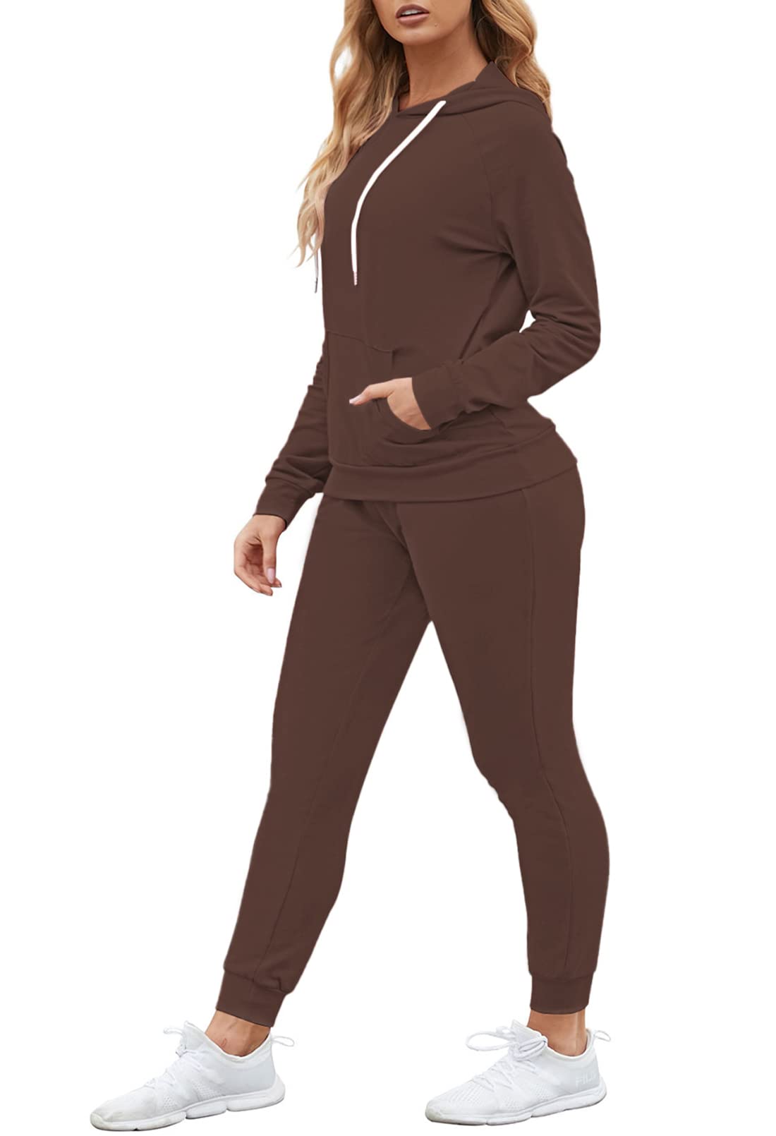 Fixmatti Women's Pullover Hoodie with Pockets & Jogger Sweatsuit Set - Soft Fleece Lounge Wear for Gym, Running, Yoga & Casual Outfits