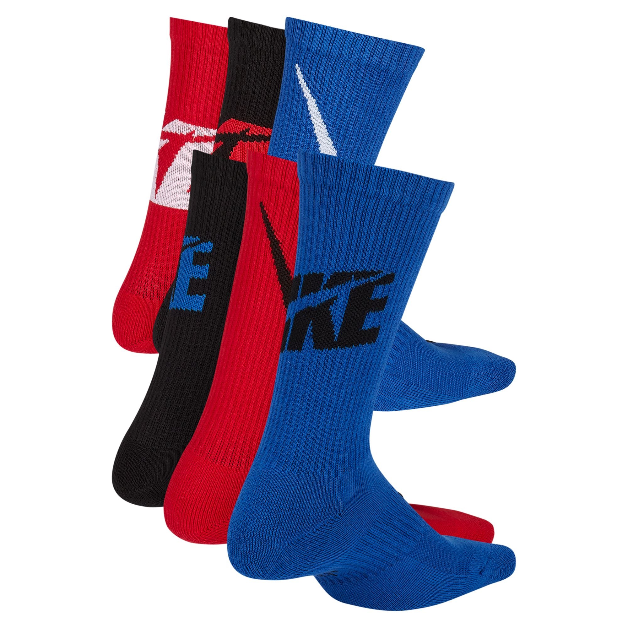 Nike Boys' Youth Everyday Cushion Crew Socks 6-Pack - Soft & Breathable for School, Sports & Daily Wear