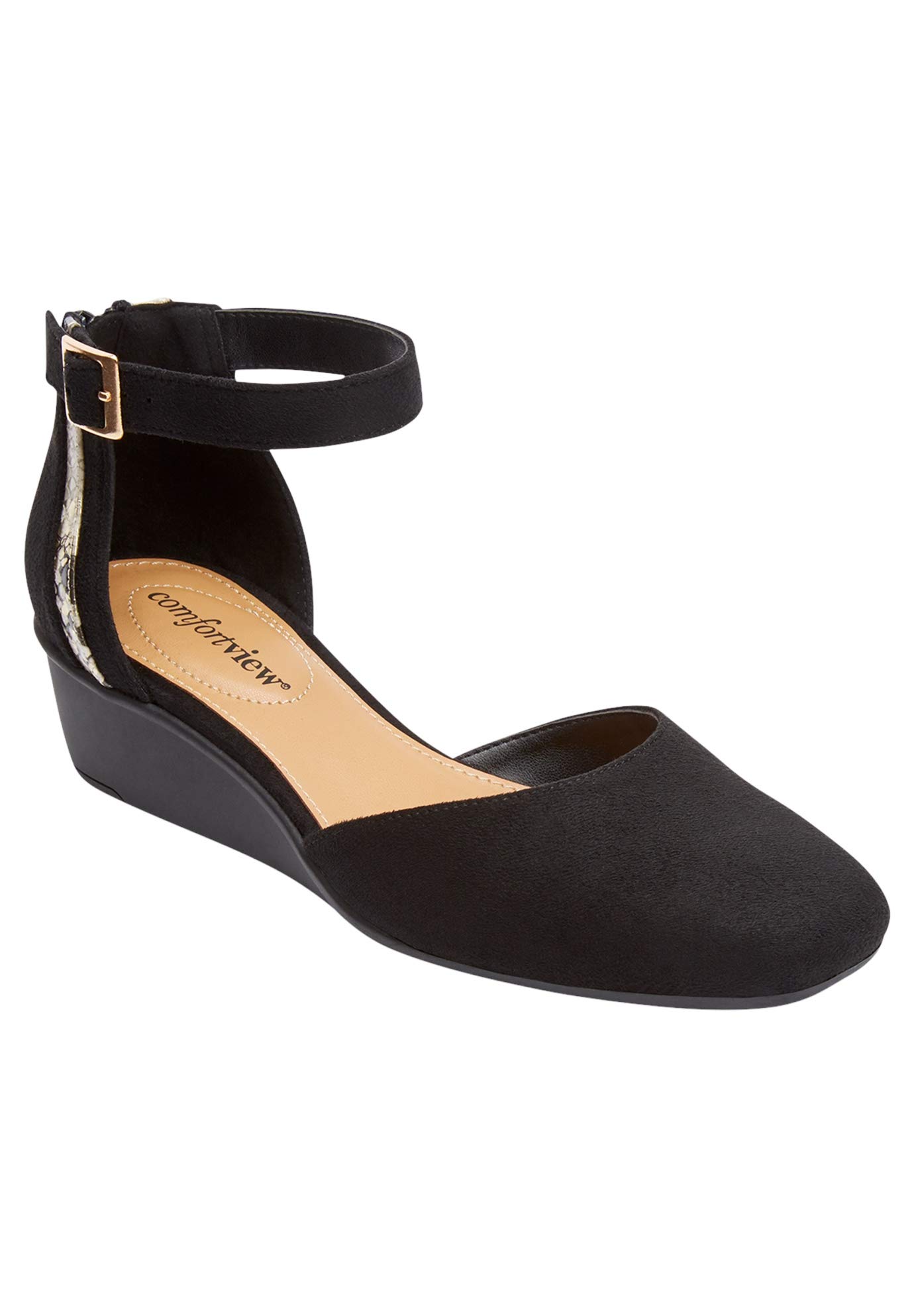 Comfortview Women's Wide Width The Aurelia Wedge Sandals - Comfortable Casual Summer Shoes for Walking, Beach & Outdoor Activities