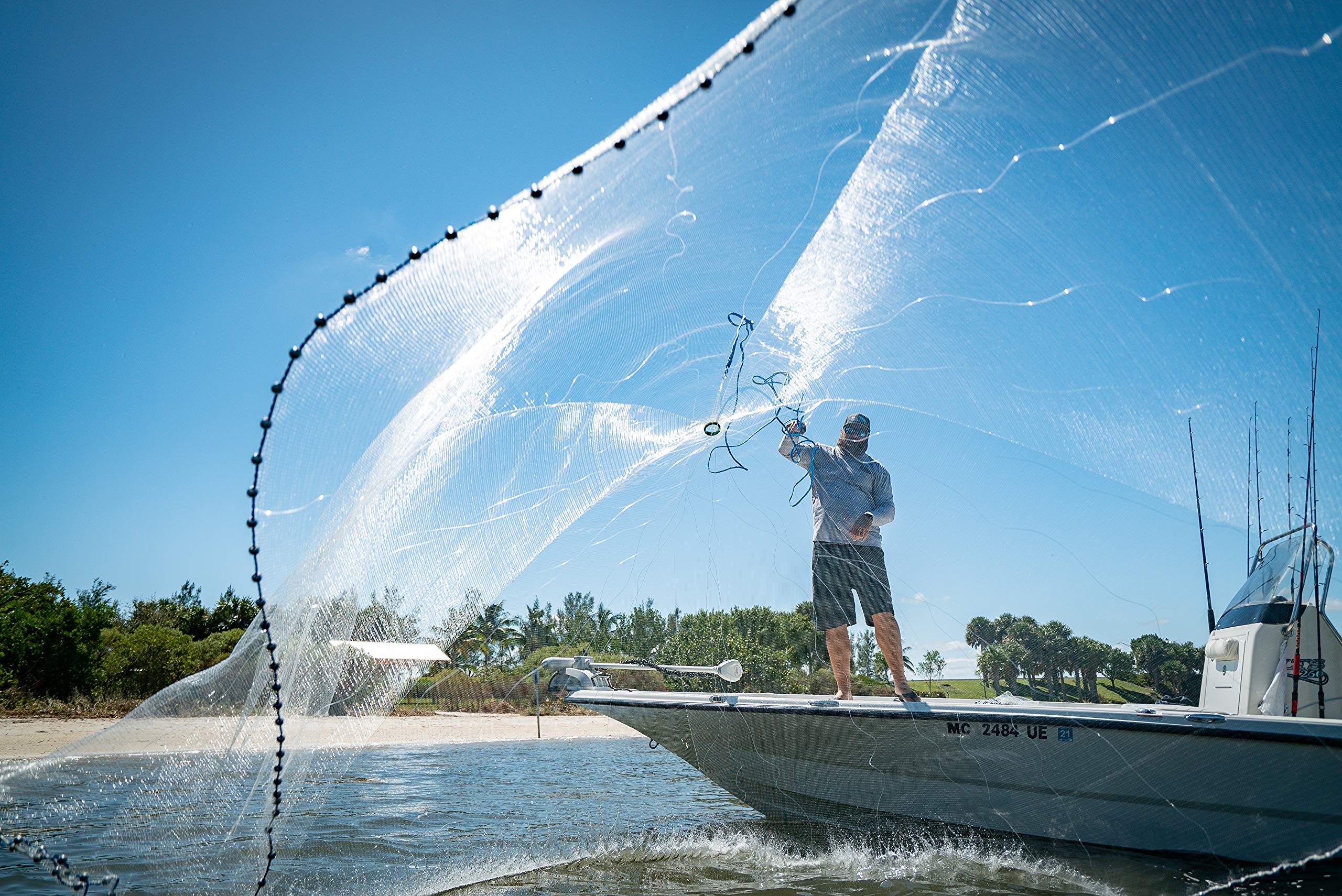 Premium Hand Cast Net for Fishing - Durable Casting Nets & Fish Traps for Minnow Bait - Saltwater & Freshwater Use in Lakes, Rivers & Ocean (1lb/Ft) - Ideal for Bait Collection & Recreational Fishing
