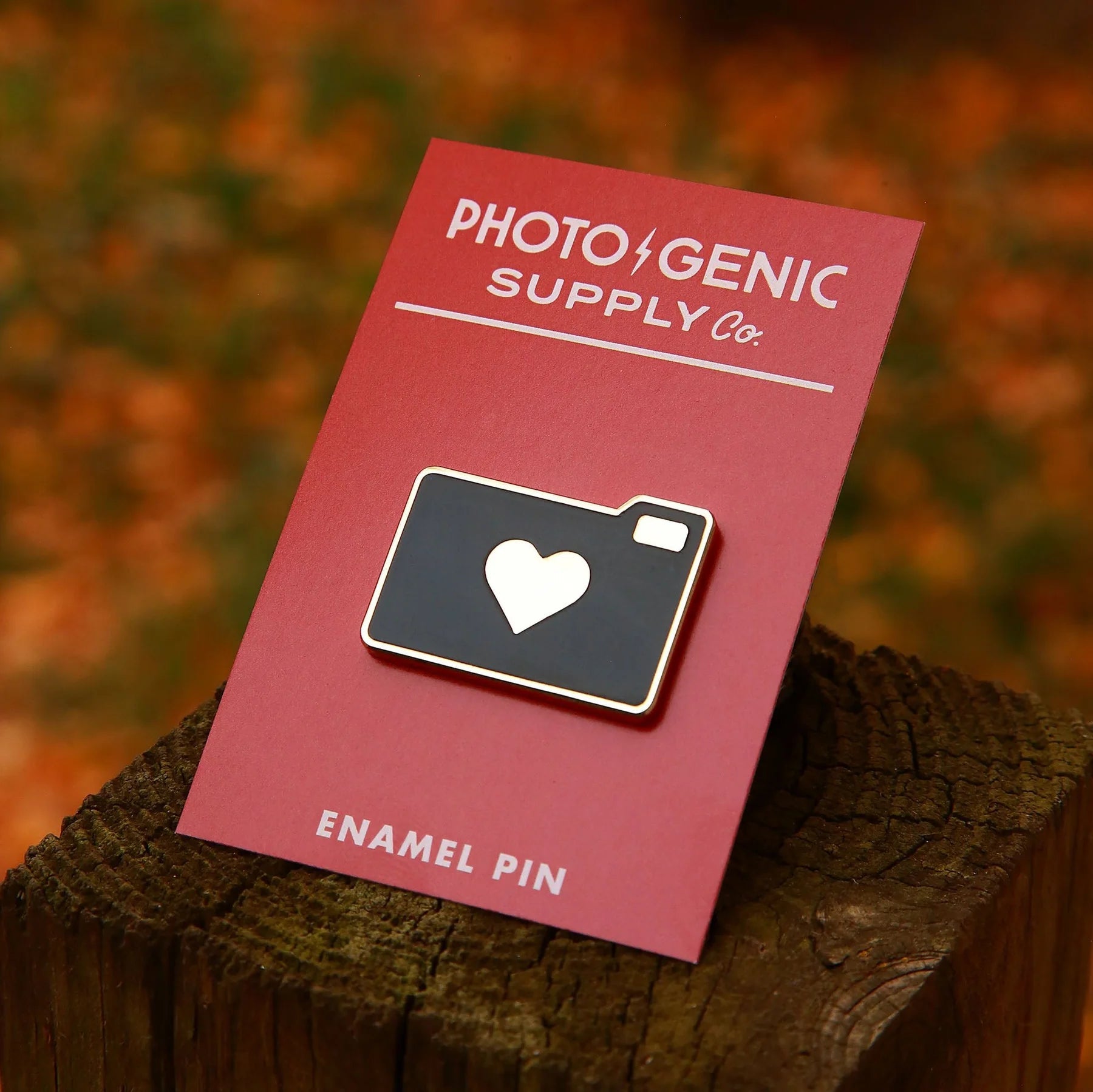 Photogenic Supply Co. Silver Photo Love Enamel Pin - Cute Camera Accessory for Photographers, Perfect for Backpacks, Jackets & Gifts