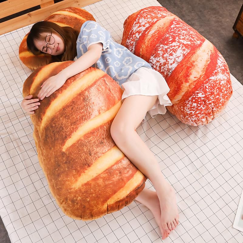 Soft Baguette Pillow - Funny Bread-Shaped Lumbar Support Cushion for Reading & Home Decor (40in) | Comfortable Backrest for Sofa, Bed, Office & Photo Backgrounds