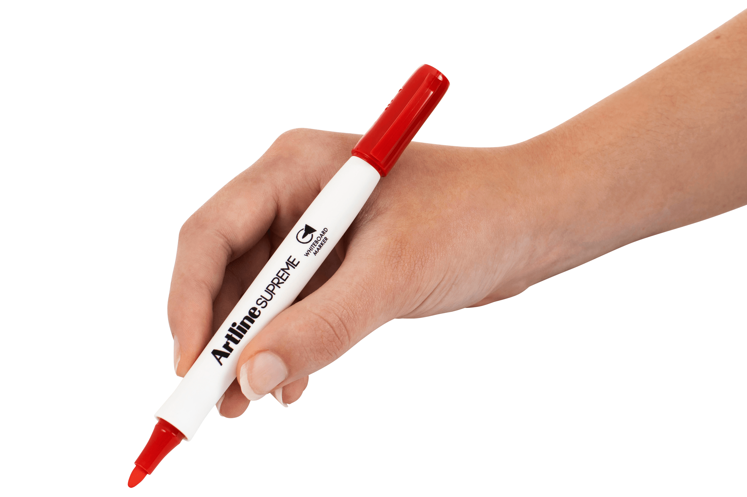 Artline Supreme Whiteboard Marker 1.5mm Bullet Tip - Pack of 12 Red Dry Erase Markers for Office, Classroom & Home Use - Non-Toxic, Low-Odor White Board Pens