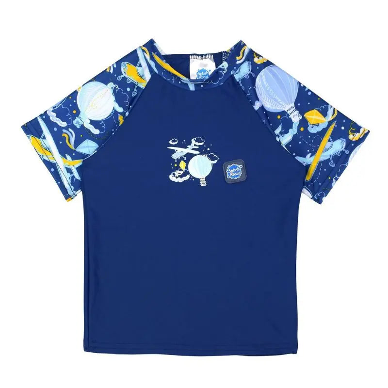 Boys' Rashguard Swim Shirt - UPF 50+ Sun Protection, Quick Dry, Short Sleeve Swim Top for Kids - Perfect for Beach, Pool & Water Sports Activities