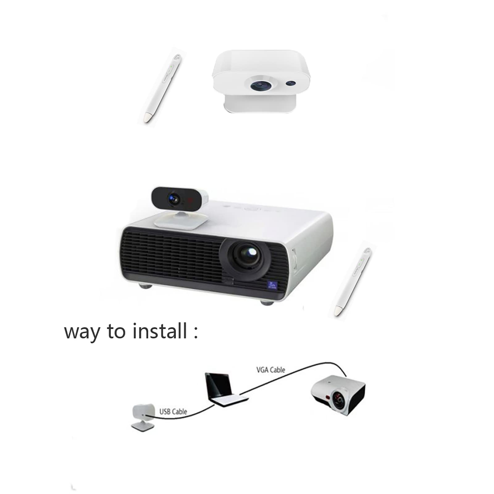Mini Portable Smart Whiteboard for Windows - Interactive Short Focus Projector Whiteboard for Home Teaching, Office Meetings & Presentations | Perfect for Remote Learning & Business Collaboration
