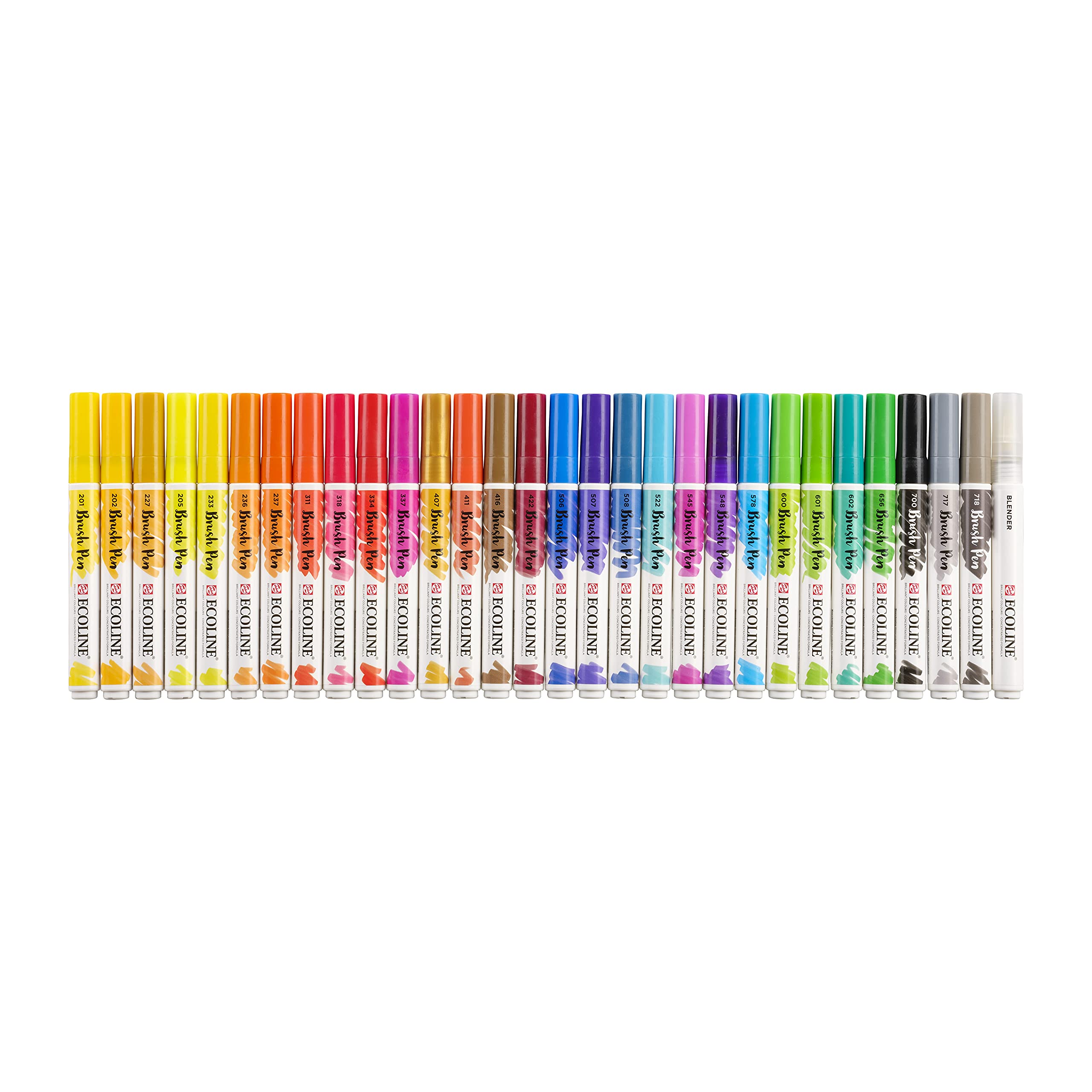 Ecoline 30-Piece Brush Pen Set - Liquid Watercolor Pencils for Hand Lettering, Drawing & Crafts | Mixable Basic Tones | Perfect for Calligraphy, Bullet Journaling & DIY Art Projects