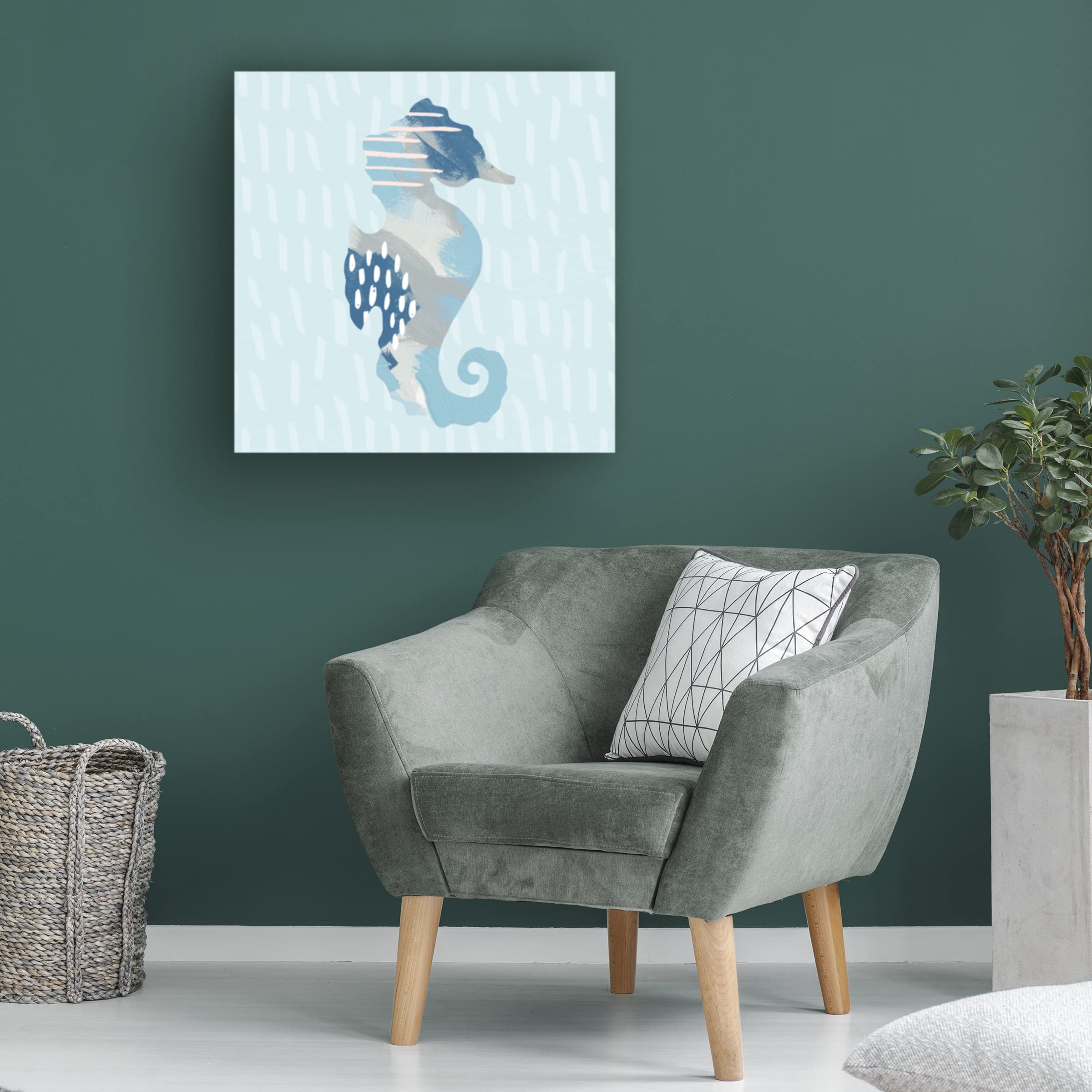 Trademark Fine Art 'Coastal Cool I' Canvas Wall Art by Moira Hershey - Beach House Decor, Ocean Themed Living Room Painting, Coastal Home Office Wall Decor
