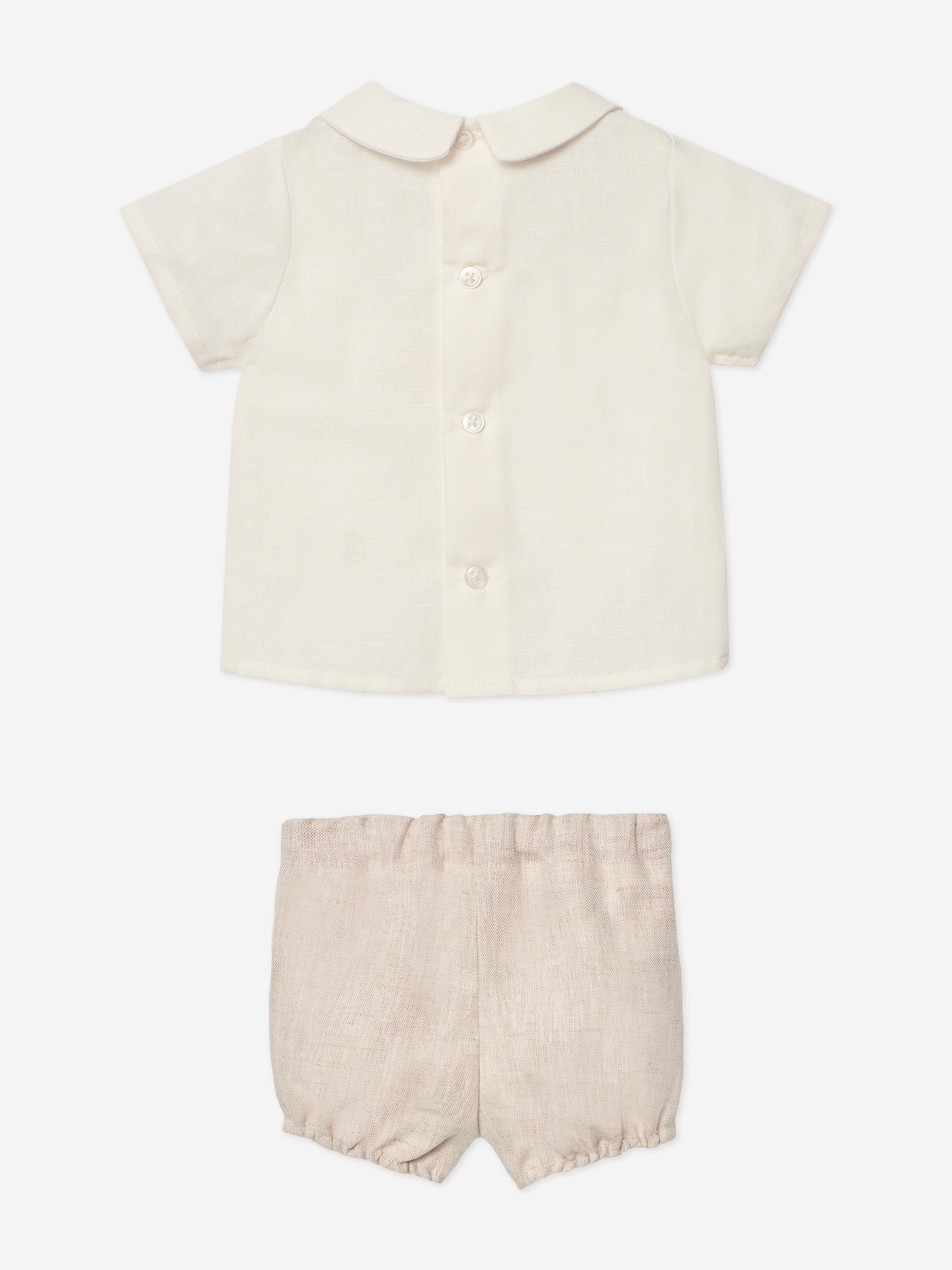 Adorable Beige Baby Boys Short Set - Soft & Comfortable Outfit for Playtime & Summer Adventures