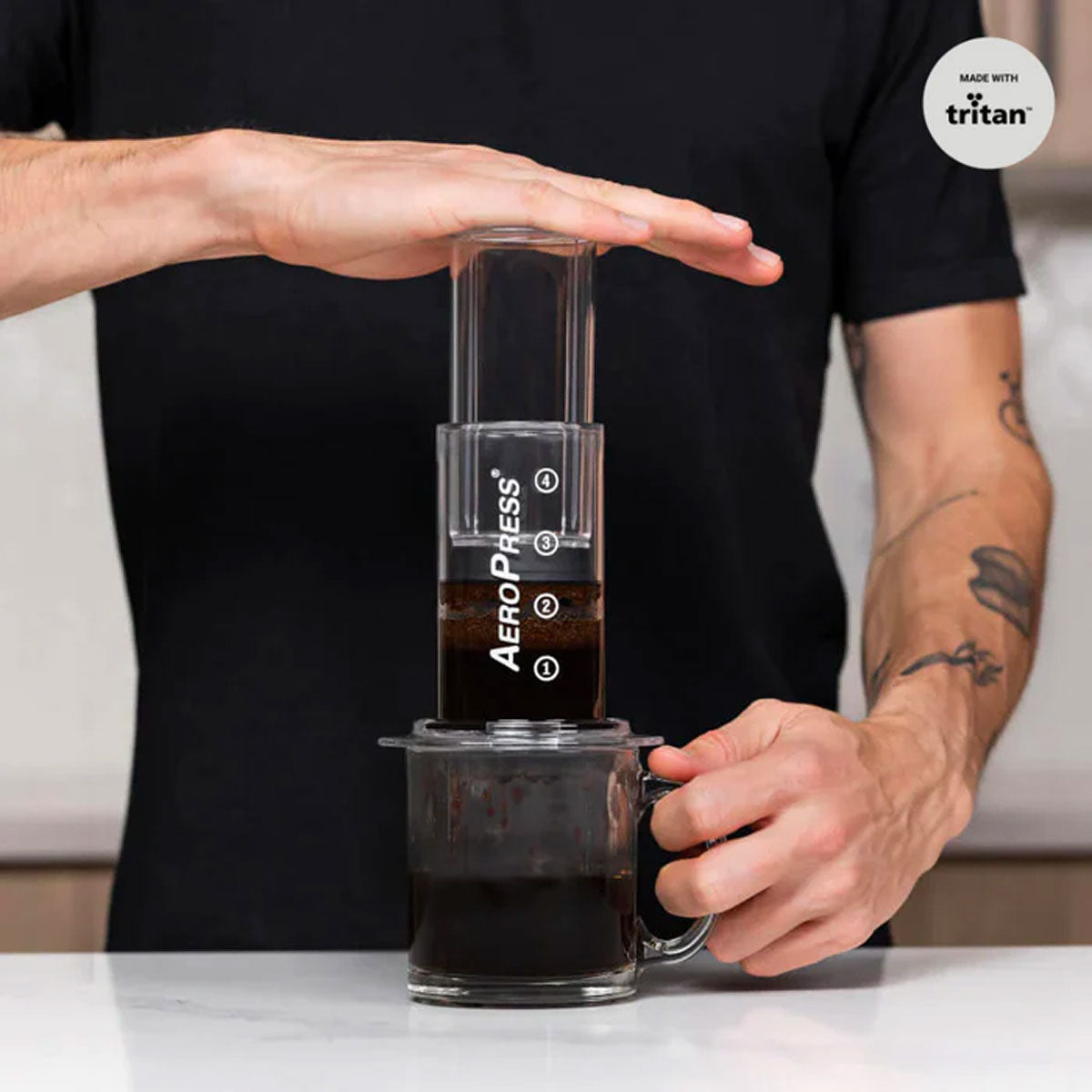AeroPress Coffee and Espresso Maker - Portable Travel Coffee Press for Home, Camping & Office - BPA-Free Clear Design for Perfect Brew Every Time