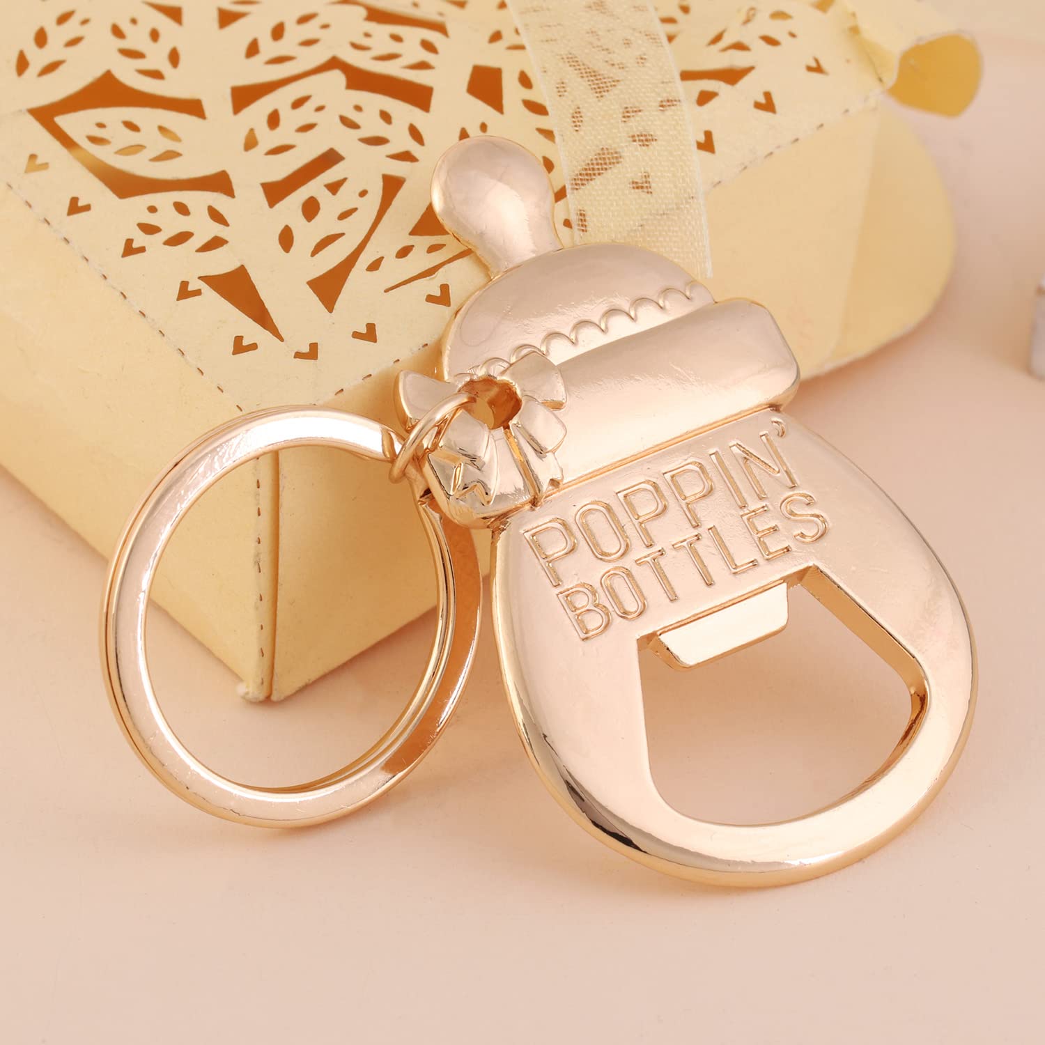 24 Pack Blue Bottle Opener Keychains - Perfect Baby Shower Favors for Boys, Unique Guest Souvenirs & Party Decorations - Ideal for Newborn Celebrations, Gender Reveals & Bridal Showers (Blue, 24 Count)
