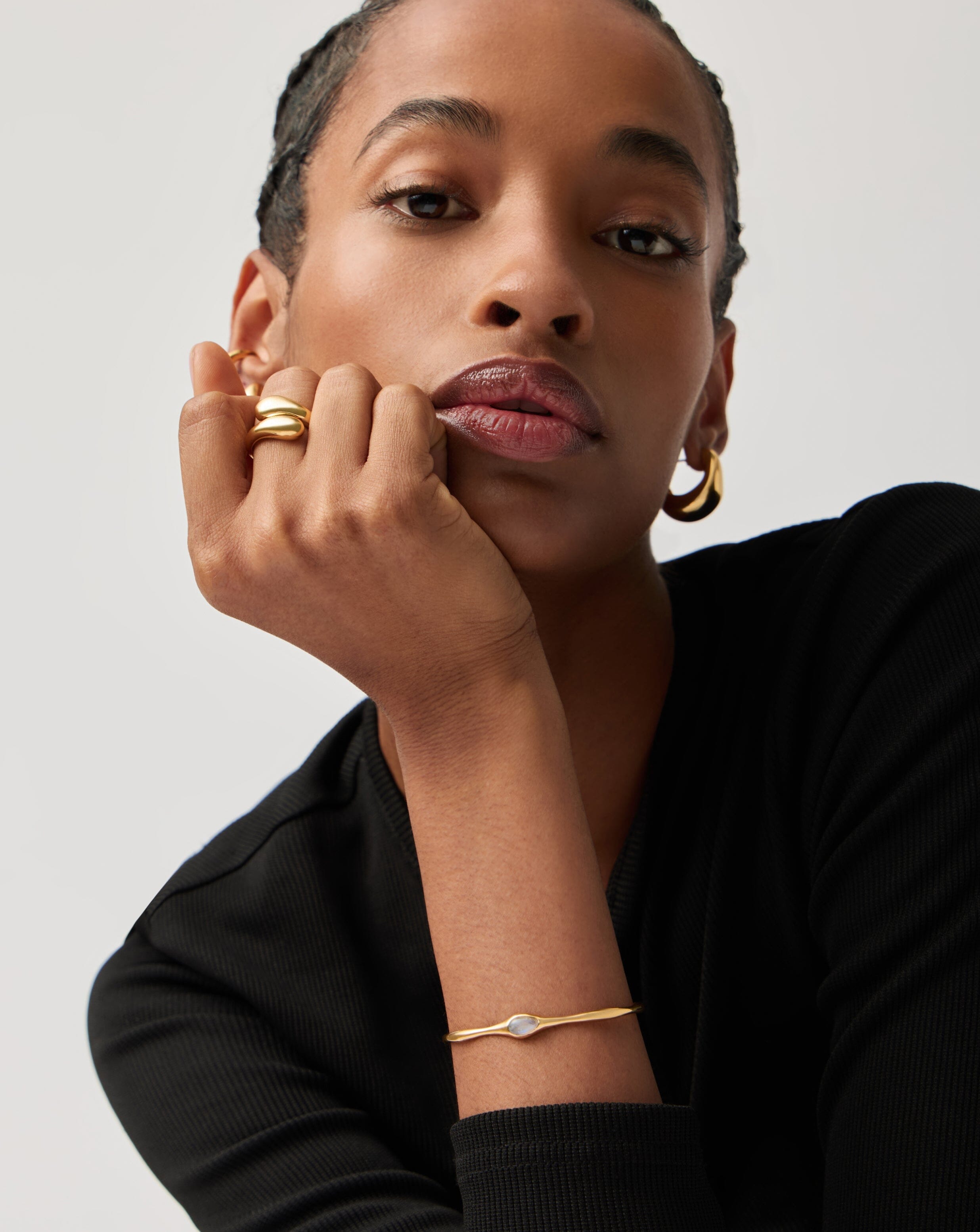 Magma Gemstone Cuff Bracelet - 18k Recycled Gold Plated Sterling Silver Jewelry for Women | Boho Chic Statement Piece for Parties, Weddings & Everyday Wear