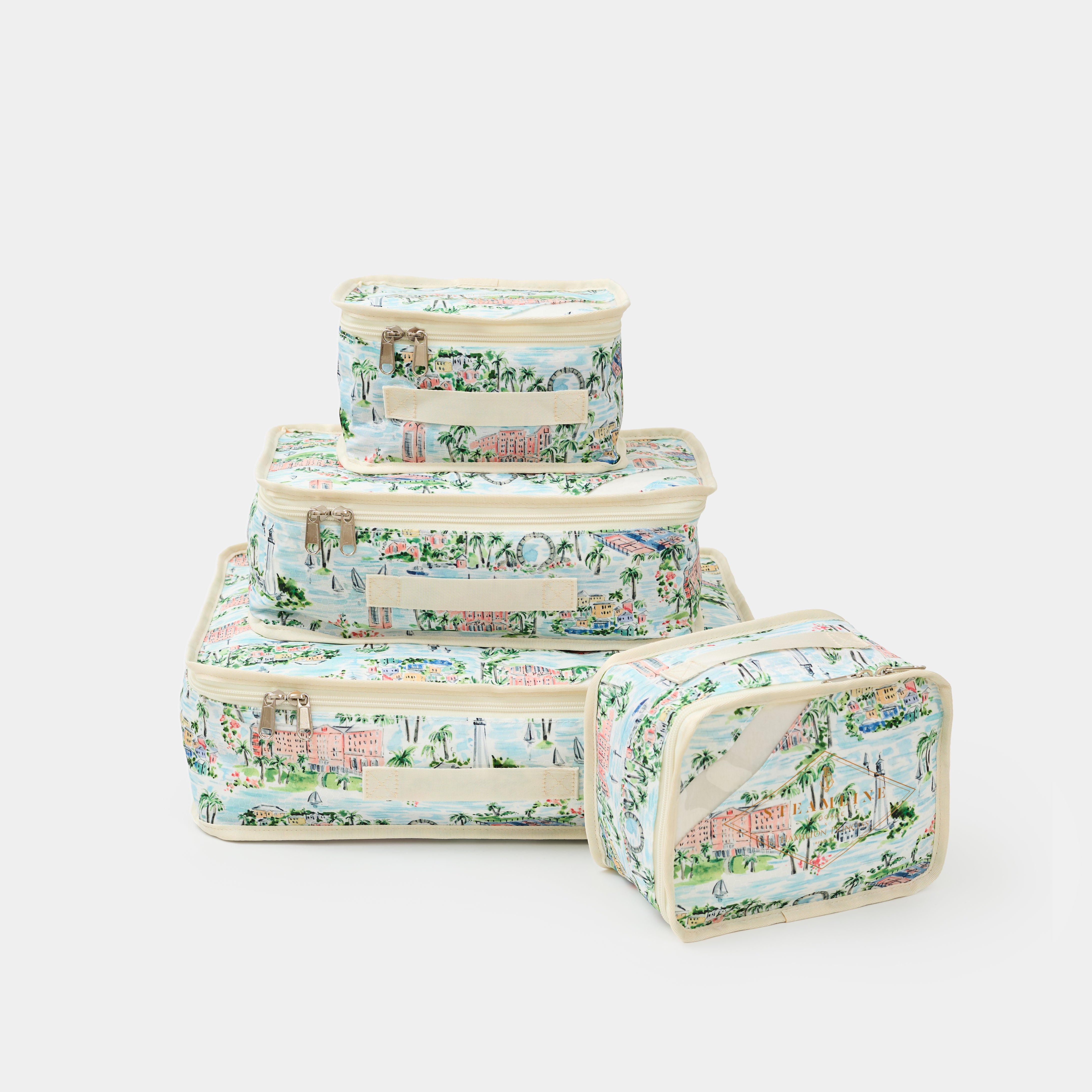 SteamLine Luxury Packing Cube Set - The Hamilton Princess Bermuda Edition | Perfect for Travel, Business Trips & Vacation Organization