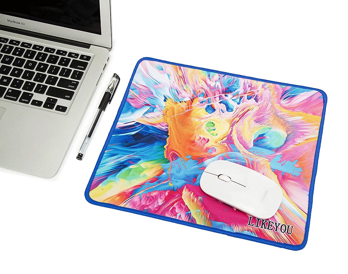 LIKEYOU Gaming Mouse Pad with Non-Slip Rubber Base - Colorful RGB LED Glow for PC Laptop - Perfect for Office Work, Gaming & Home Use