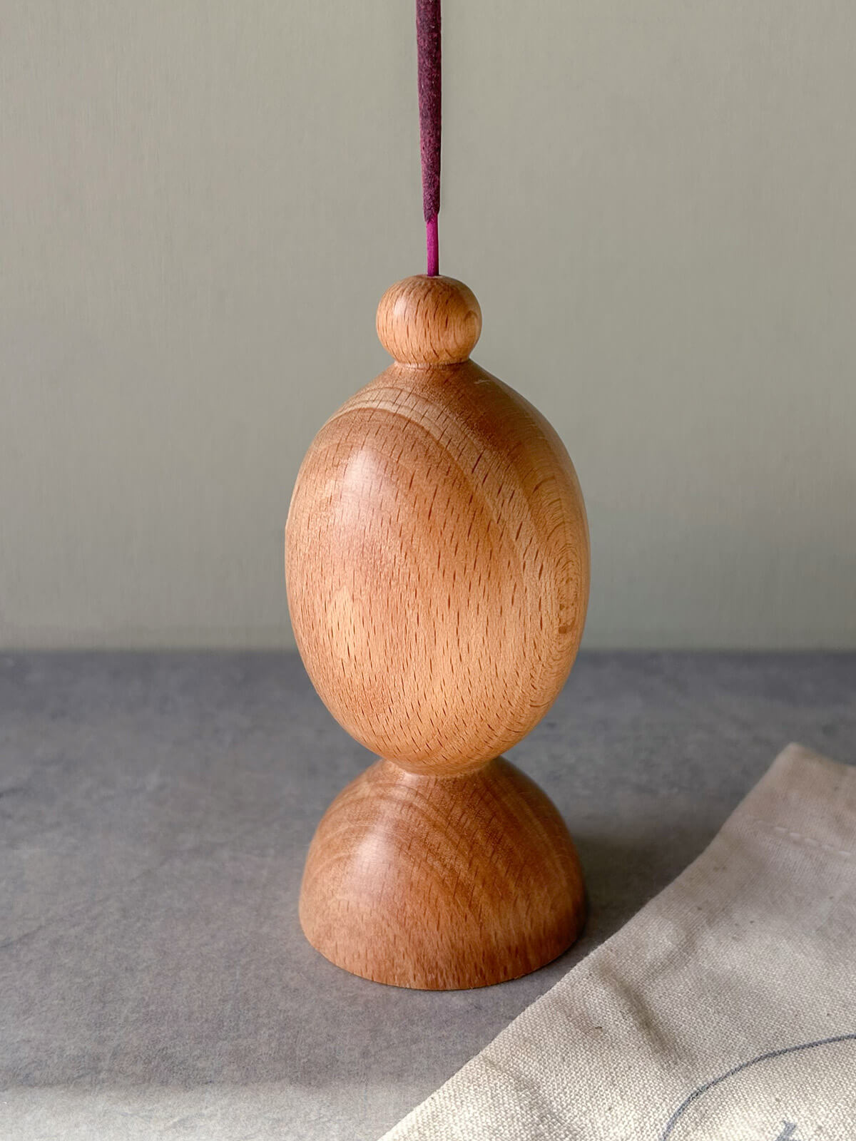 Scottish Beech Wood Incense Holder - Handmade Bobbin Style for Sticks & Cones - Perfect for Meditation, Yoga & Aromatherapy at Home