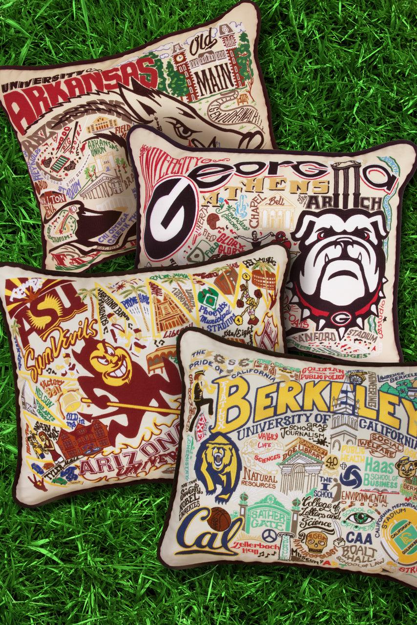 Hand Embroidered University of Arkansas Collegiate Throw Pillow - Perfect for Dorm Decor, Game Day & Alumni Gifts