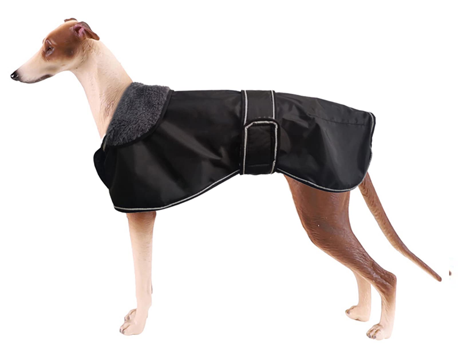 Waterproof Dog Jacket for Winter - Fleece Lined Warm Dog Coat with Adjustable Straps for Medium & Large Dogs - Outdoor Pet Apparel for Hiking, Walking & Cold Weather (Black, XXXL)