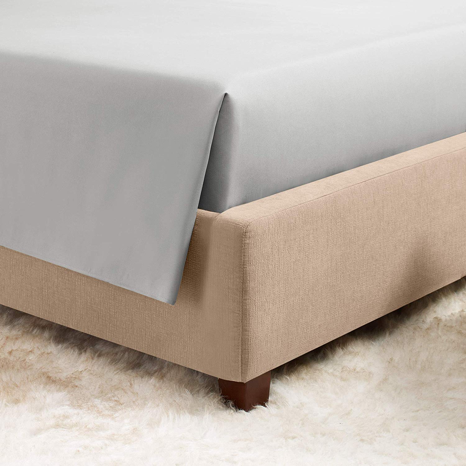 Split King Sheet Set - 7 Piece 100% Egyptian Cotton Bedding with Extra Deep Pockets for Adjustable Beds - Soft Breathable Twin XL Sheets in Light Grey - Perfect for Master Bedrooms, Guest Rooms & Luxury Hotels