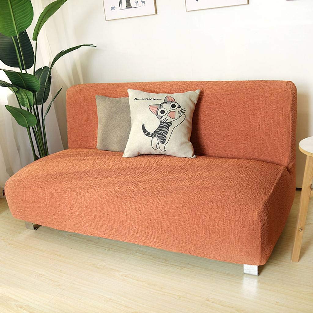 Stretch Armless Sofa Slipcover for 2-3 Cushion Couch - Non-Slip Washable Furniture Protector for Pets & Kids - Fits Loveseat 49-63 Inches (125-160cm) - Perfect for Living Room, Apartment, and Pet-Friendly Homes