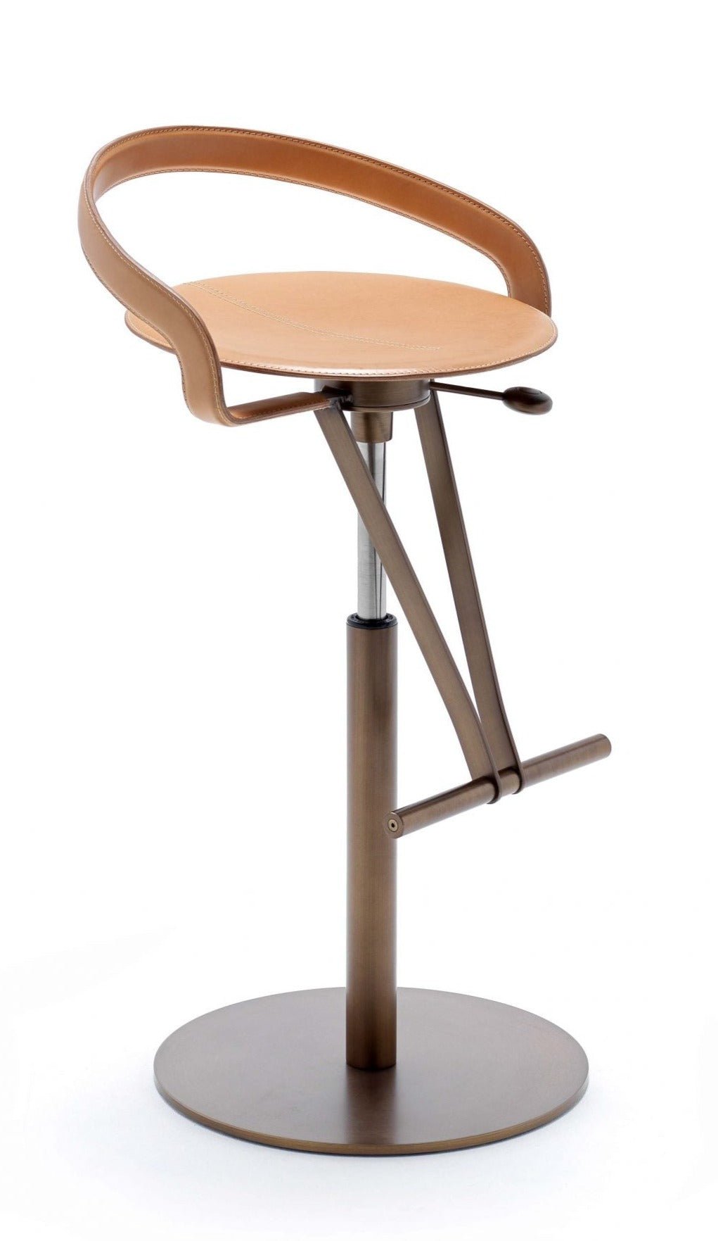 Fasem Cayman Bar BT Stool - Modern Adjustable Bar Stool with Backrest for Kitchen Island, Home Bar & Restaurant - Durable Metal Frame & Comfortable PU Seat