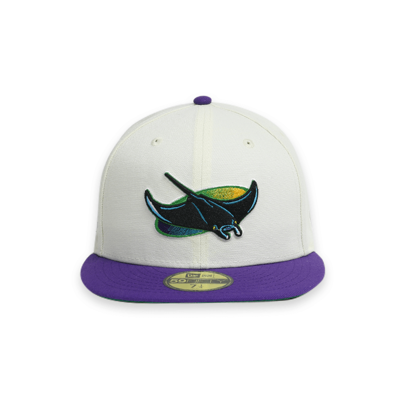 Tampa Bay Rays 1998 Inaugural Season White 59FIFTY Fitted Baseball Cap for Men - Perfect for Game Day, Sports Fans & Collectors