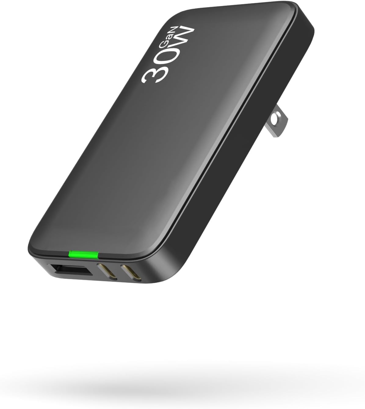 30W Ultra-Slim 3-Port USB C Wall Charger with PD Fast Charging & Foldable Plug - Compatible with iPhone 15/14/13/Pro Max, iPad Pro, Galaxy S23/S22 & More (Gray) - Perfect for Travel, Home & Office Charging Needs