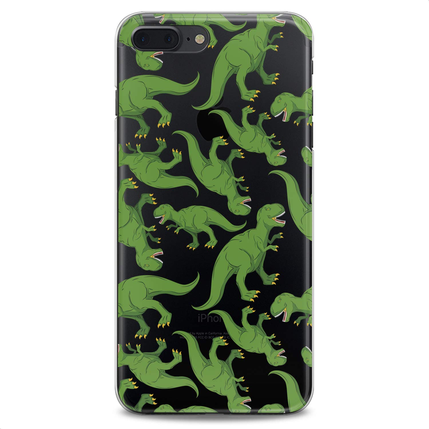Premium TPU Phone Case for iPhone 16/15/14/13/12/11 Pro Max/Plus/Mini/XS/XR/X/8+/7/6/5/SE - Clear Dinosaur Cartoon Design, Flexible Silicone Slim Protective Cover | Perfect for Teens, Kids & Jurassic Park Fans - School, Office & Everyday Use