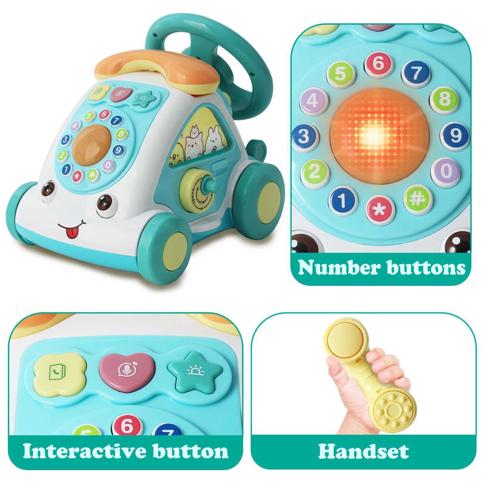 **Baoli Baby Toddler Crawling Toy - Interactive Steering Wheel with Music, Lights & Phone for Boys & Girls 6-18 Months | Early Learning Educational Toy for 1-2 Year Olds | Perfect Gift for Birthdays & Playtime**