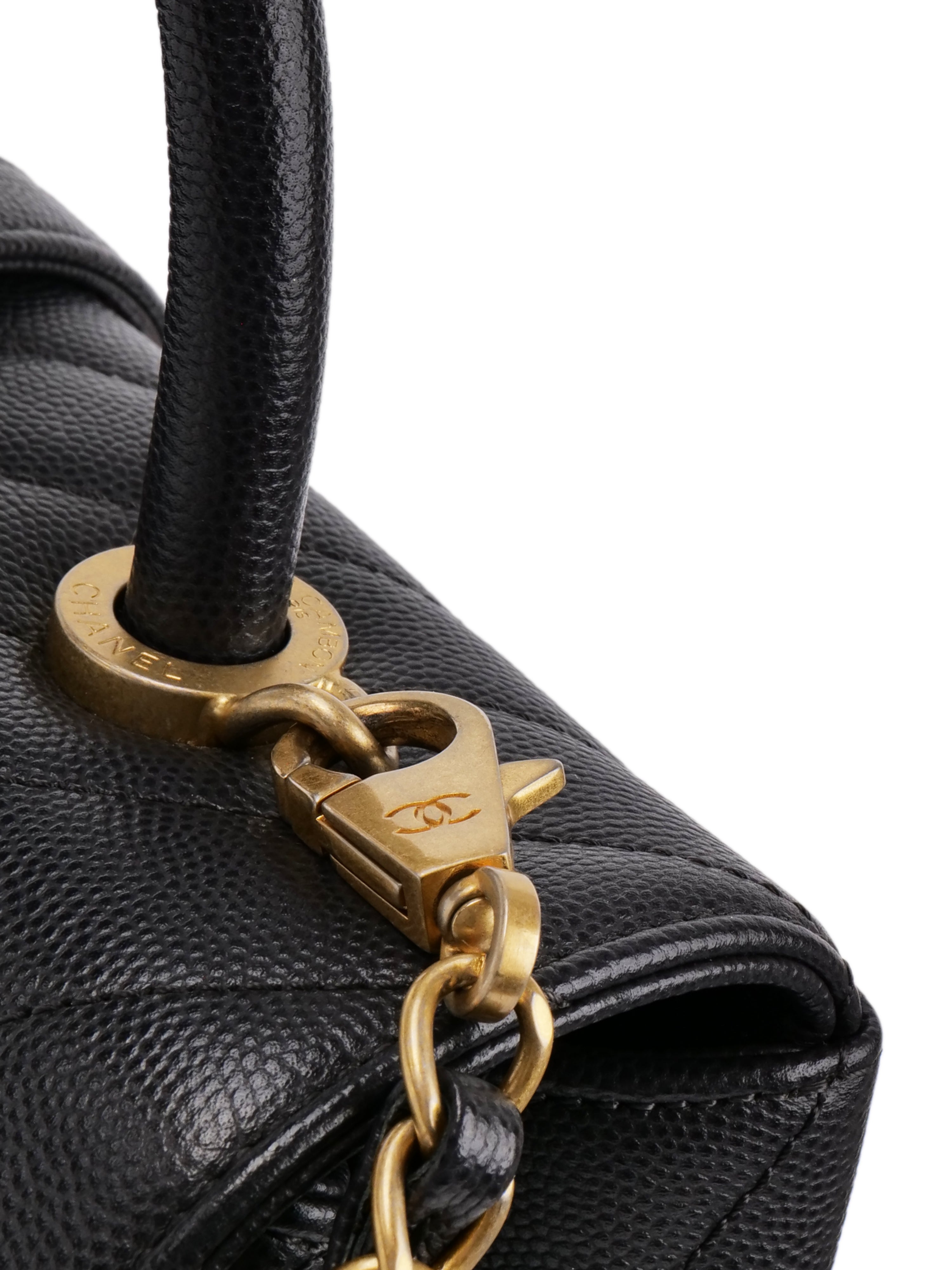 Chanel Medium Coco Handle Bag in Dark Grey with Gold Hardware - Luxury Designer Handbag for Women, Perfect for Work, Evening & Special Occasions
