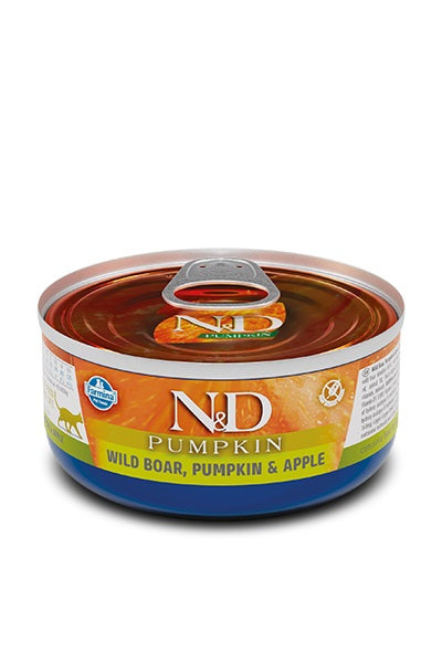 Farmina Wild Boar, Pumpkin & Apple Wet Cat Food - Grain-Free, Natural Ingredients for Healthy Digestion - Perfect for Picky Eaters & Sensitive Stomachs (2.5 oz Can) - Ideal for Mealtime, Travel & Treats