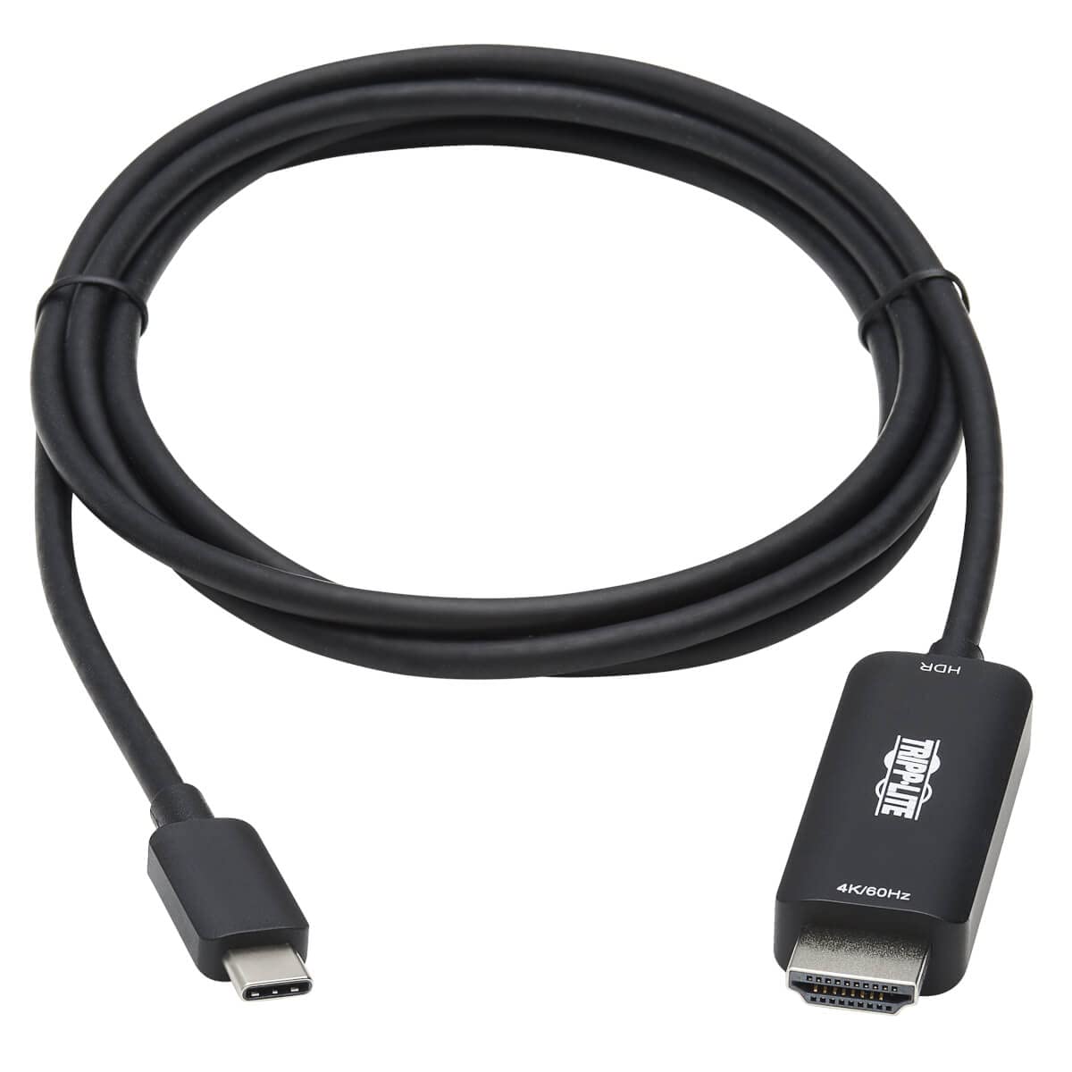 Tripp Lite USB-C to HDMI Adapter Cable 6ft - Thunderbolt 3 & 4K 60Hz HDR Compatible - HDCP 2.2, DP 1.2 Alt Mode - Black (U444-006-HDR2BE) - Perfect for MacBook Pro, Dell XPS & Home Theater Setup