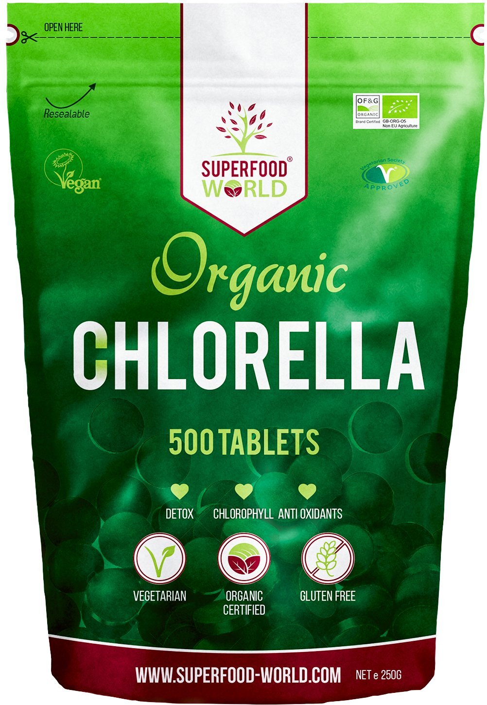 Organic Chlorella Tablets 500mg (500 Count) | Premium Detox Superfood with Chlorophyll | Vegan Protein, Vitamins & Minerals | Cracked Cell Wall for Better Absorption | Supports Health, Detox, Skin & Energy | Perfect for Smoothies, Supplements & Daily Wellness Routine