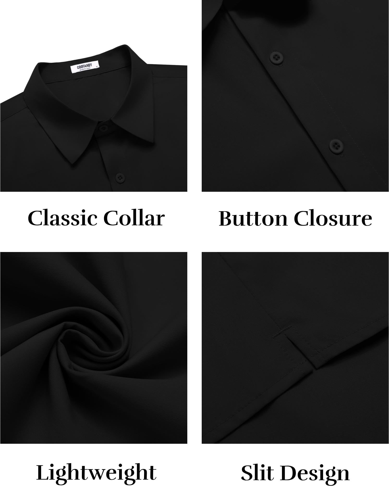 COOFANDY Men's Short Sleeve Button Down Shirts - Casual Summer Dress Shirts for Business & Vacation - Breathable Untucked Office & Outdoor Wear