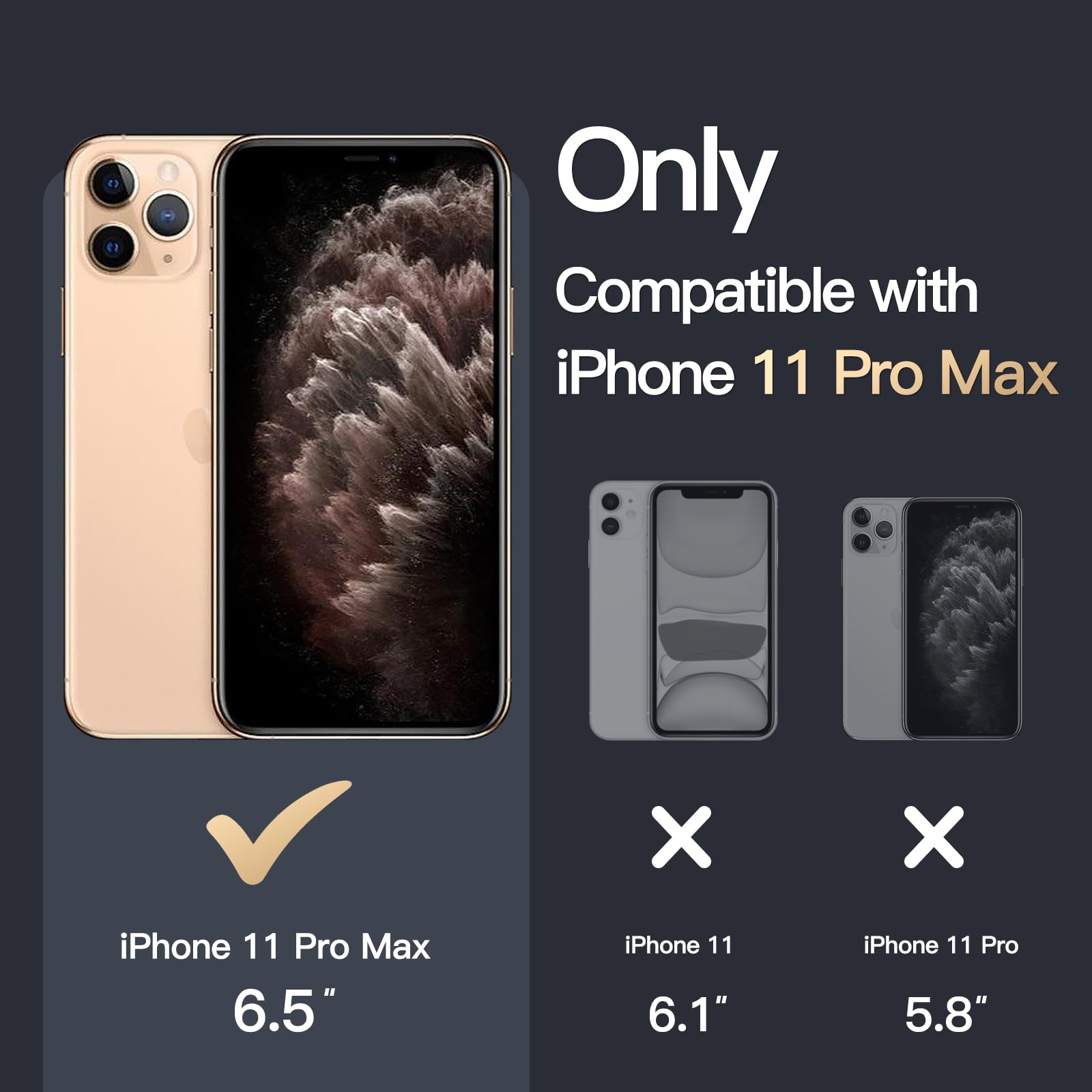 JETech Magnetic Case for iPhone 11 Pro Max 6.5 Inch | MagSafe Compatible Wireless Charging | Shockproof Bumper Cover | Anti-Scratch Clear Back (Rose Gold) | Perfect for Everyday Protection & Wireless Charging at Home, Office or Travel