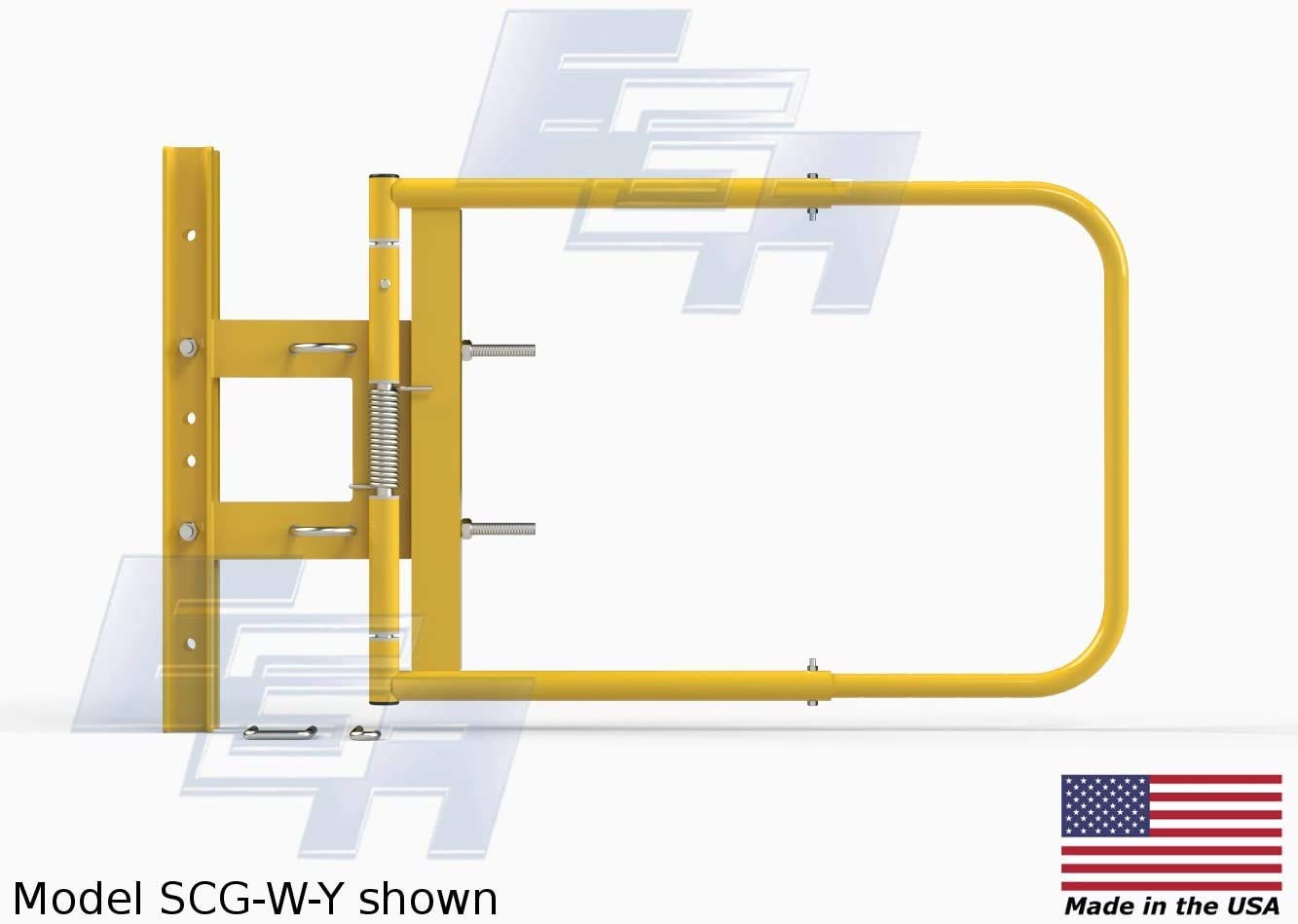 EGA Products Industrial Swing Gate - Heavy Duty Retractable Safety Gate for Warehouses, Adjustable 24
