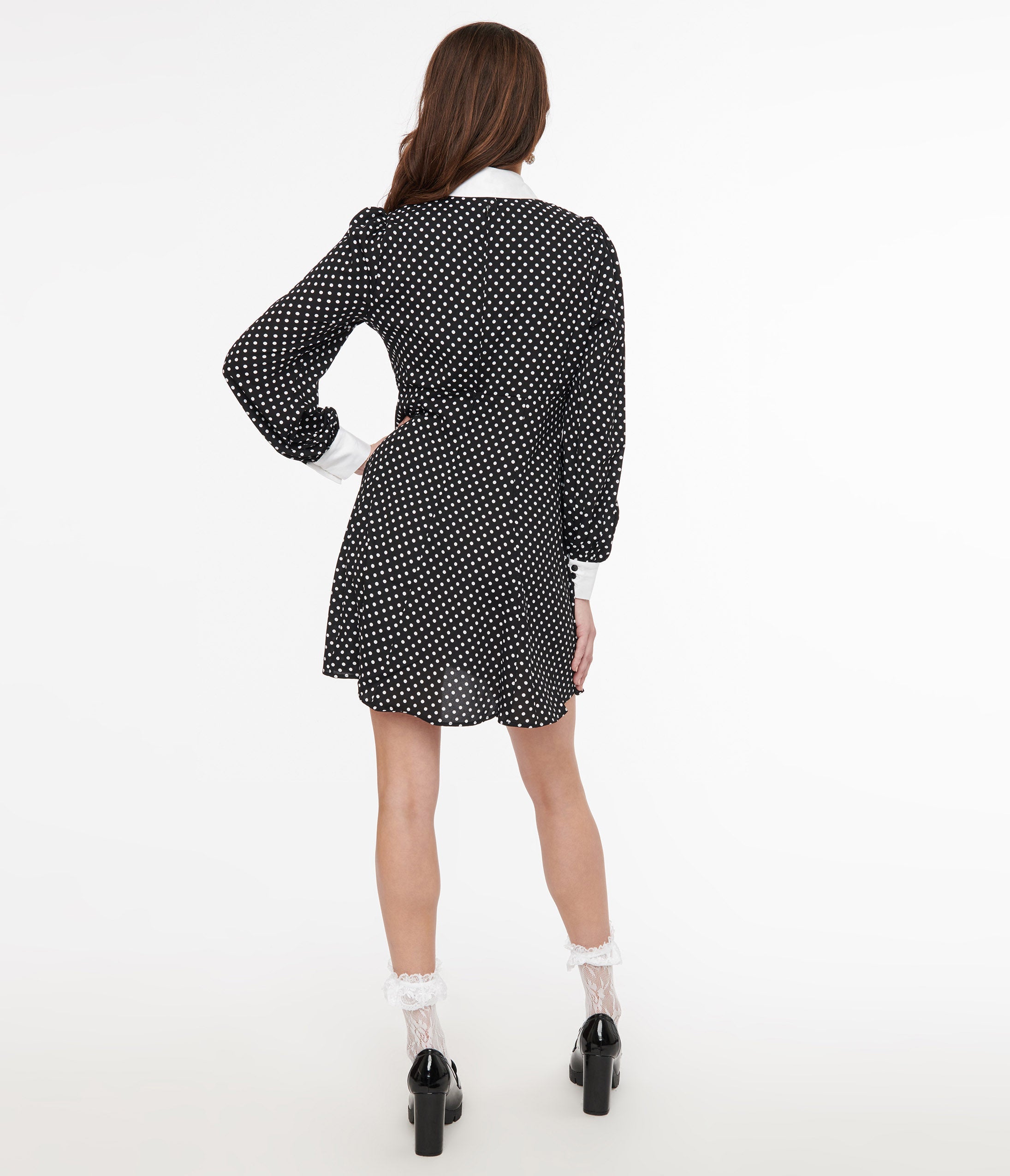Vintage 1960s Hell Bunny Naomi Mini Dress - Black & White Polka Dot Retro Swing Dress for Women | Perfect for Rockabilly, Pinup, and 1950s-60s Themed Parties